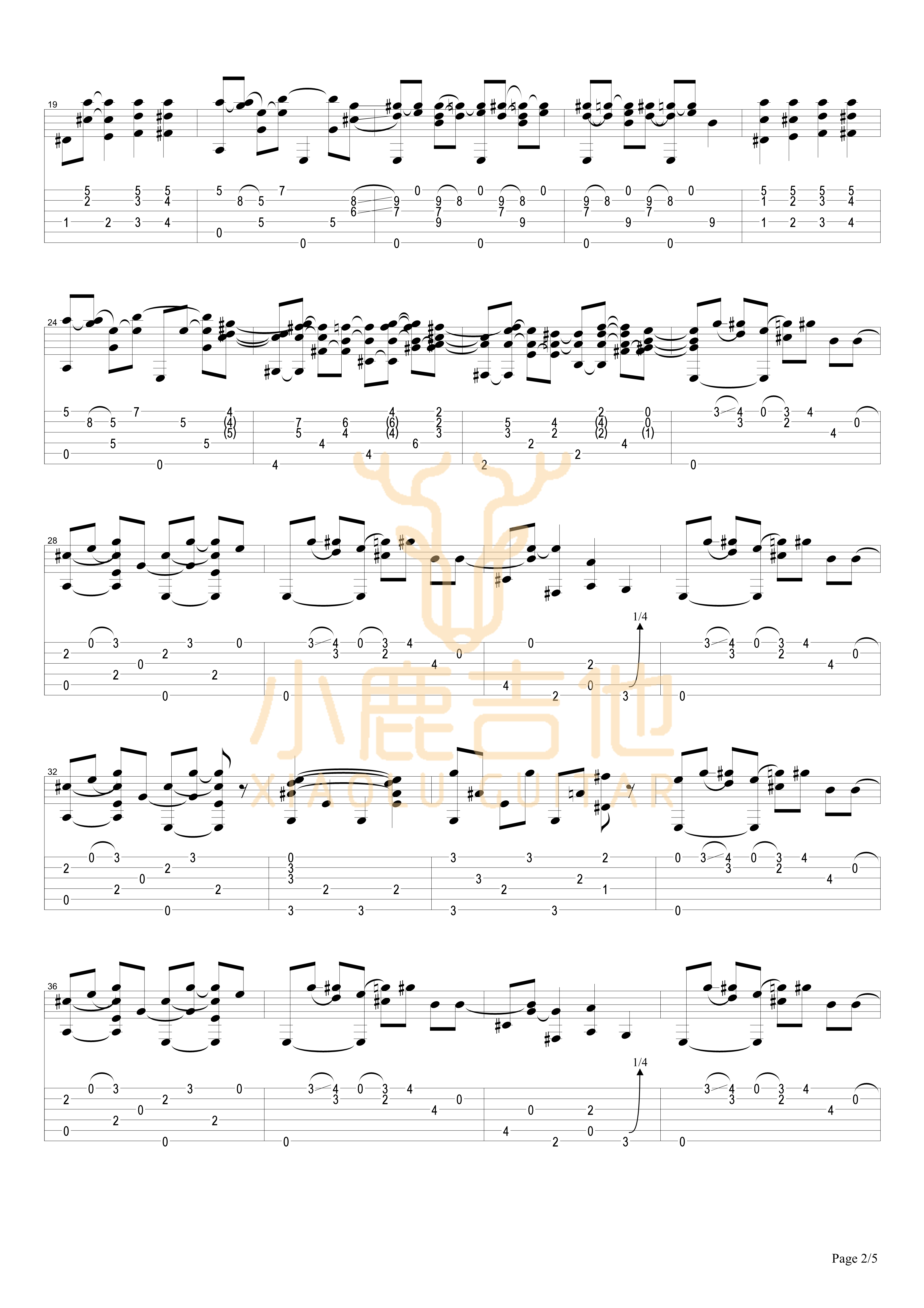 Biskie吉他六线谱 TommyEmmanuel 小鹿吉他