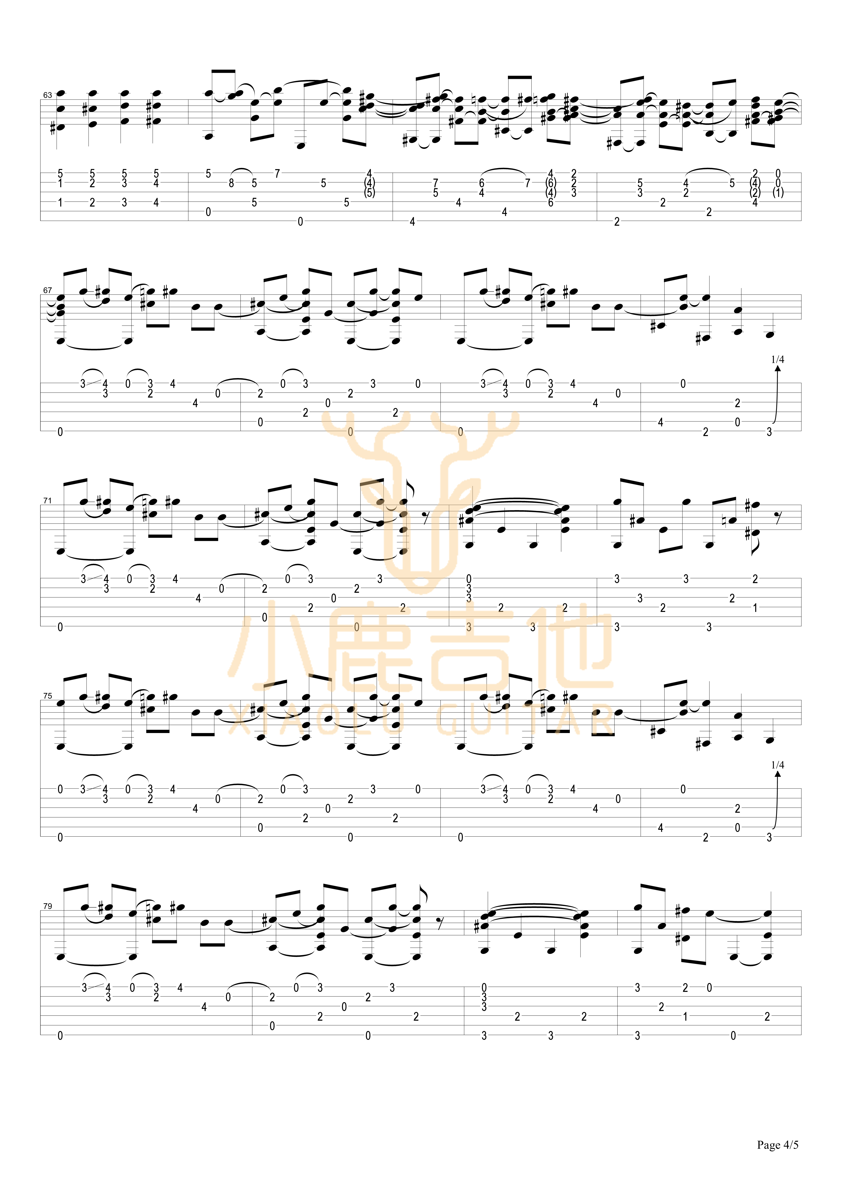 Biskie吉他六线谱 TommyEmmanuel 小鹿吉他