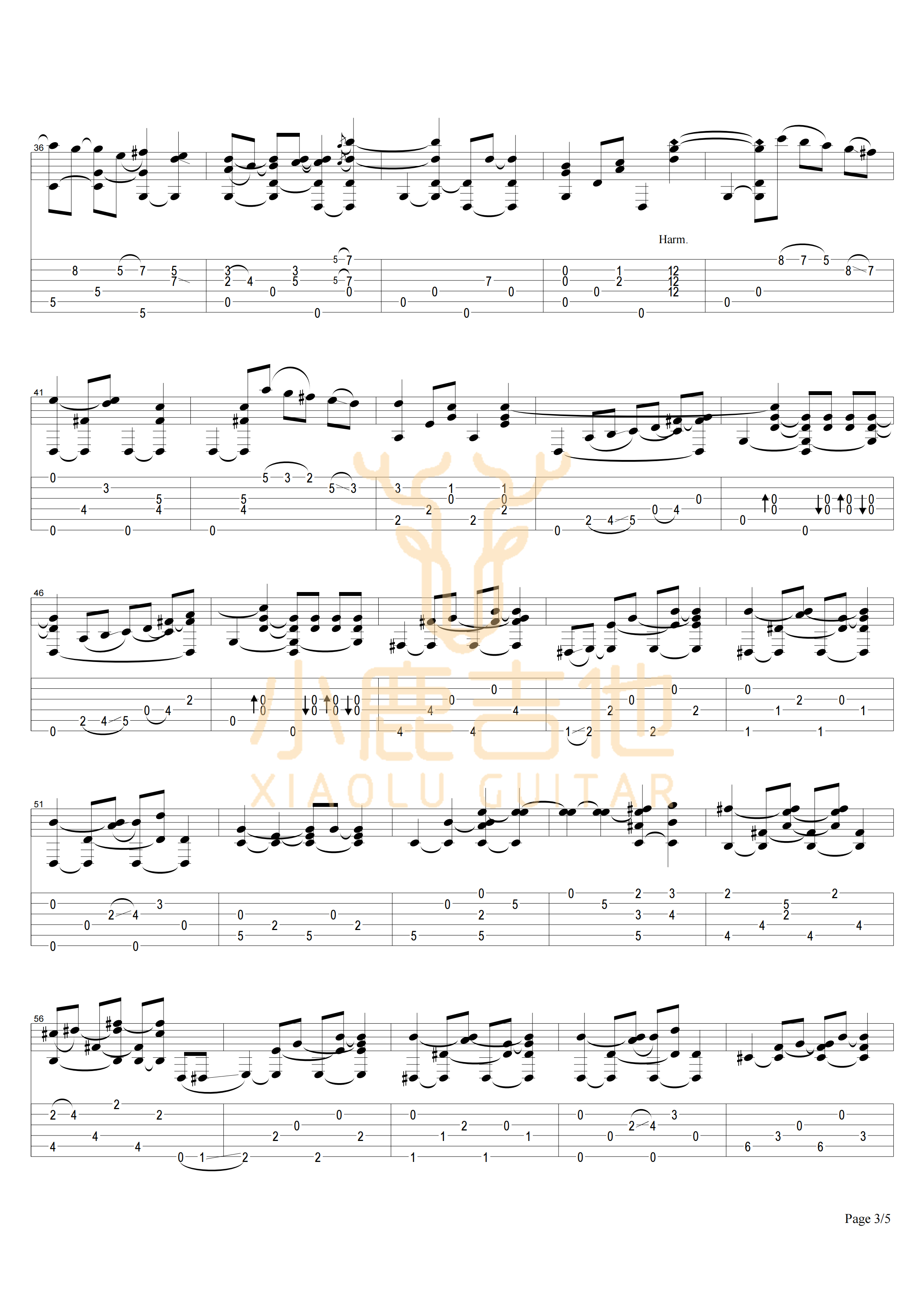 COWBOYS DREAM吉他六线谱 TommyEmmanuel COWBOYSDREAM 小鹿吉他