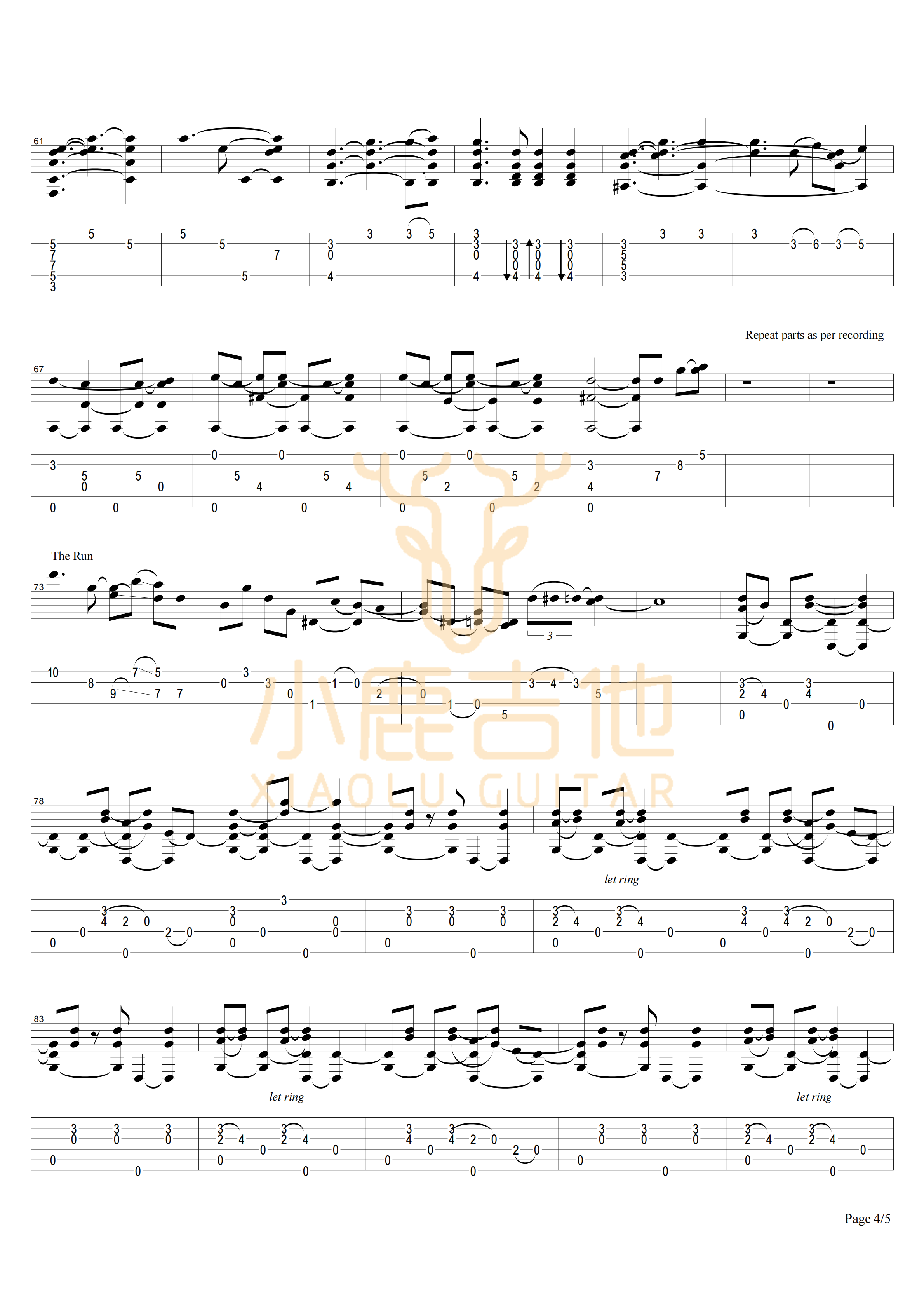 COWBOYS DREAM吉他六线谱 TommyEmmanuel COWBOYSDREAM 小鹿吉他