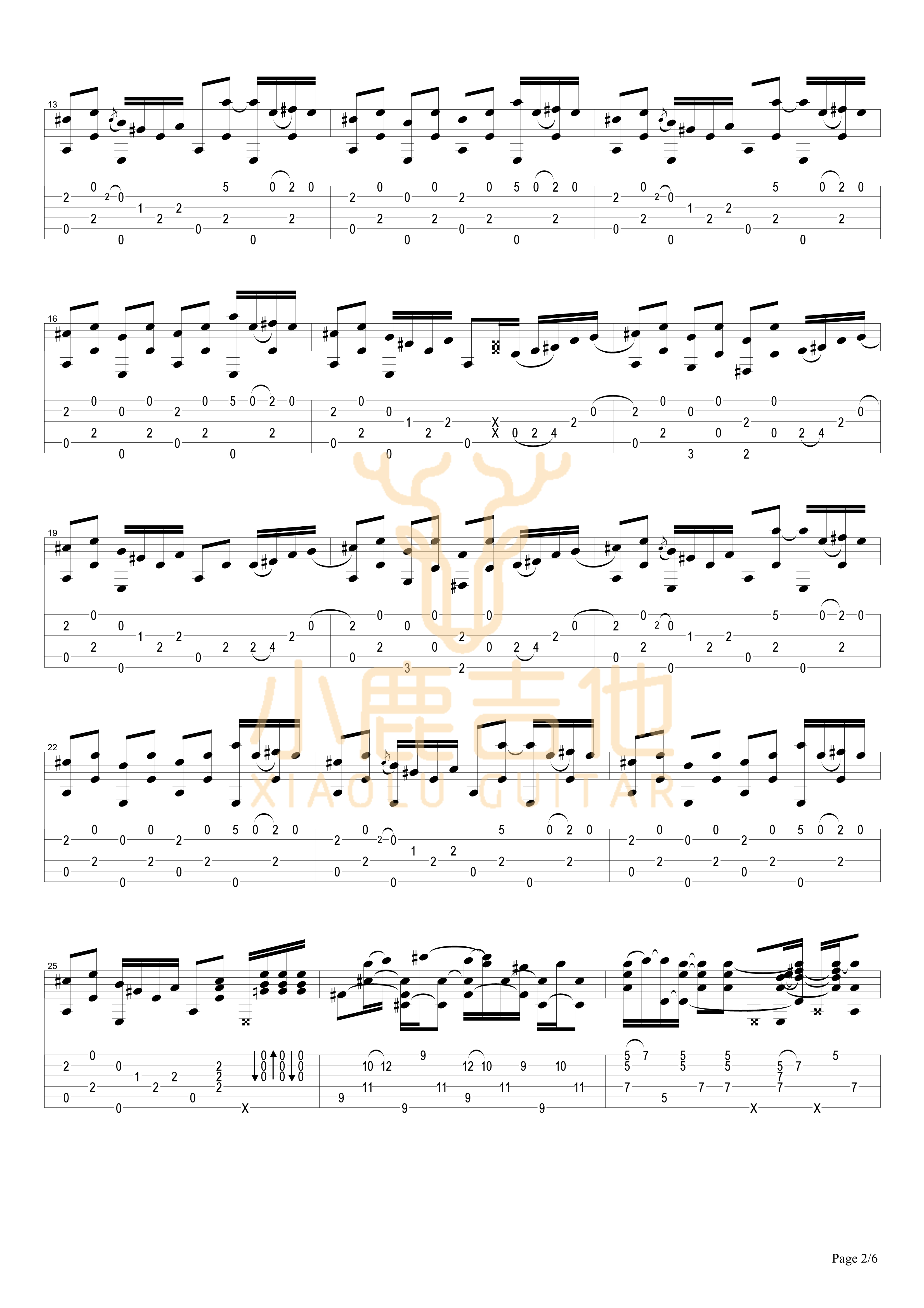 Chets Ramble-吉他六线谱 TommyEmmanuel ChetsRamble 小鹿吉他