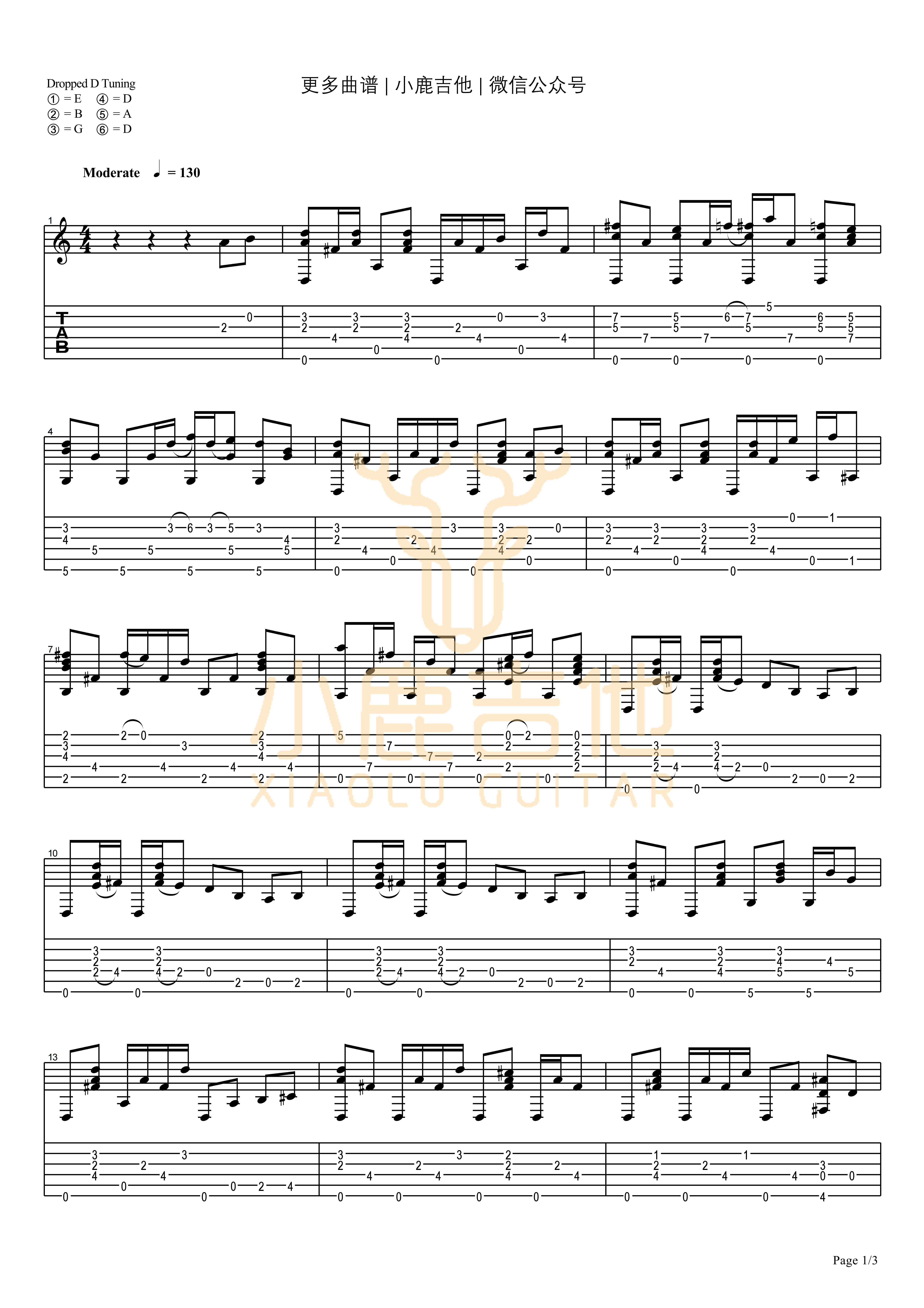 Do I Ever Cross Your Mind吉他六线谱 TommyEmmanuel DoIEverCrossYourMind 小鹿吉他