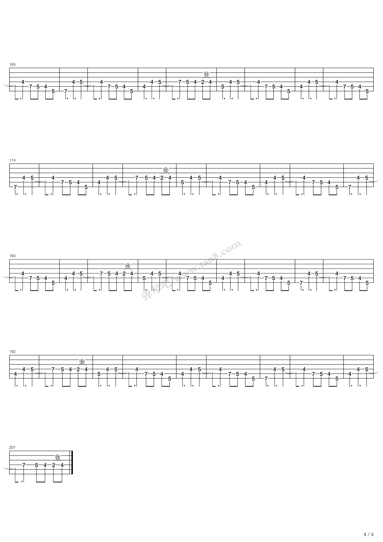 Fade to black吉他六线谱 Metallica Fadetoblack独奏谱C调六线谱 网络转载 调 Fadetoblack