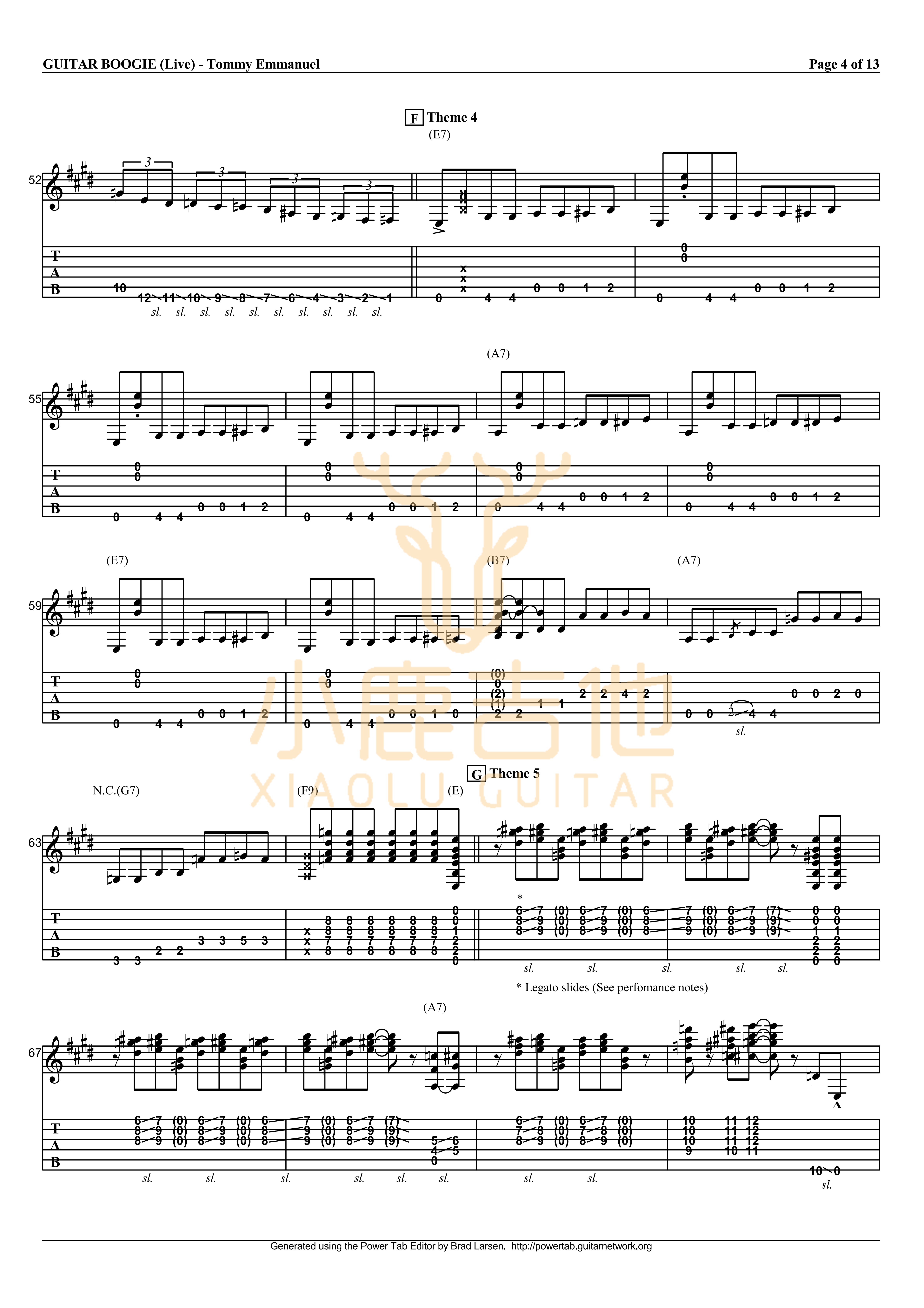 Guitar Boogie吉他六线谱 TommyEmmanuel GuitarBoogie 小鹿吉他
