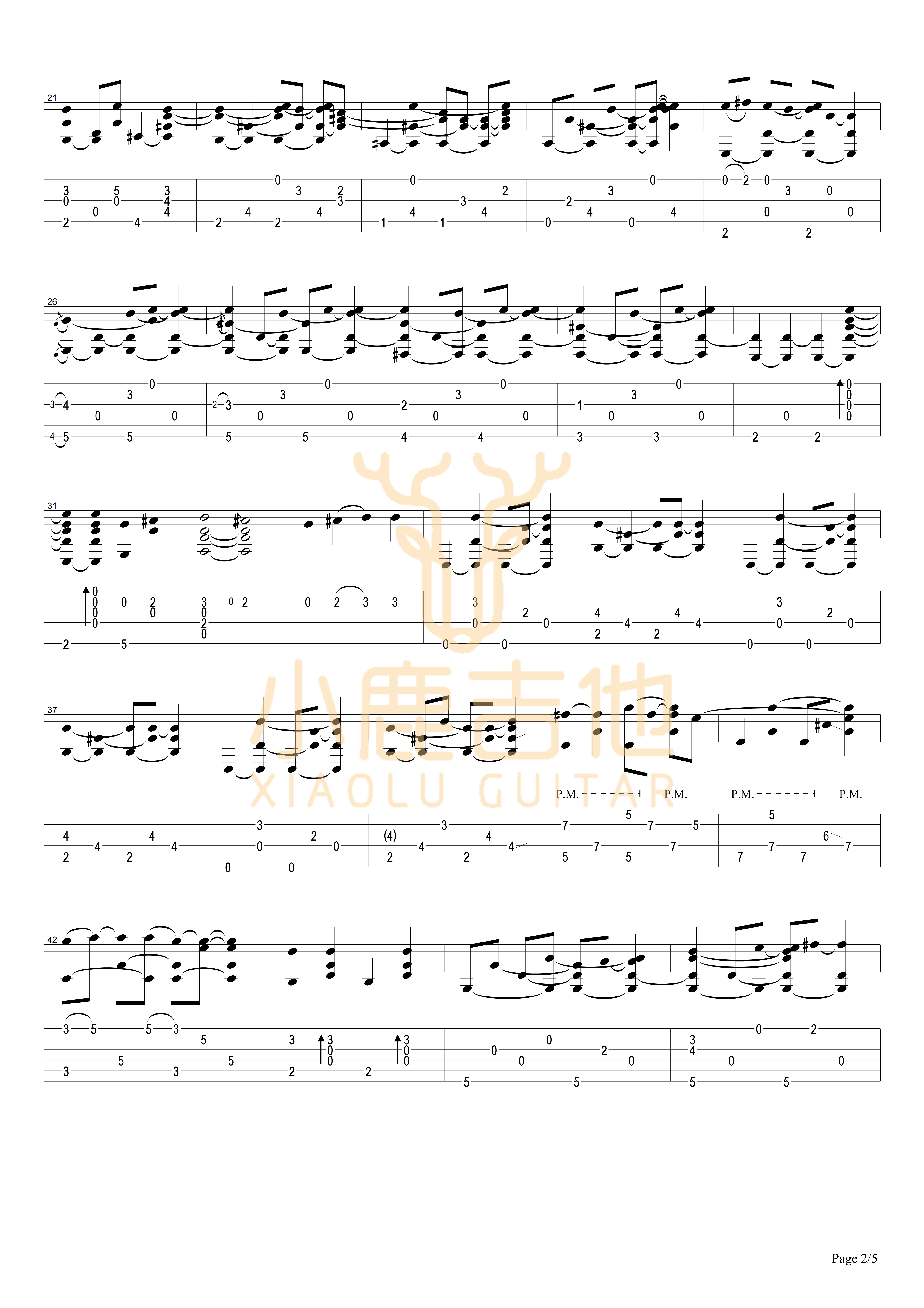 Halfway Home吉他六线谱 TommyEmmanuel HalfwayHome 小鹿吉他
