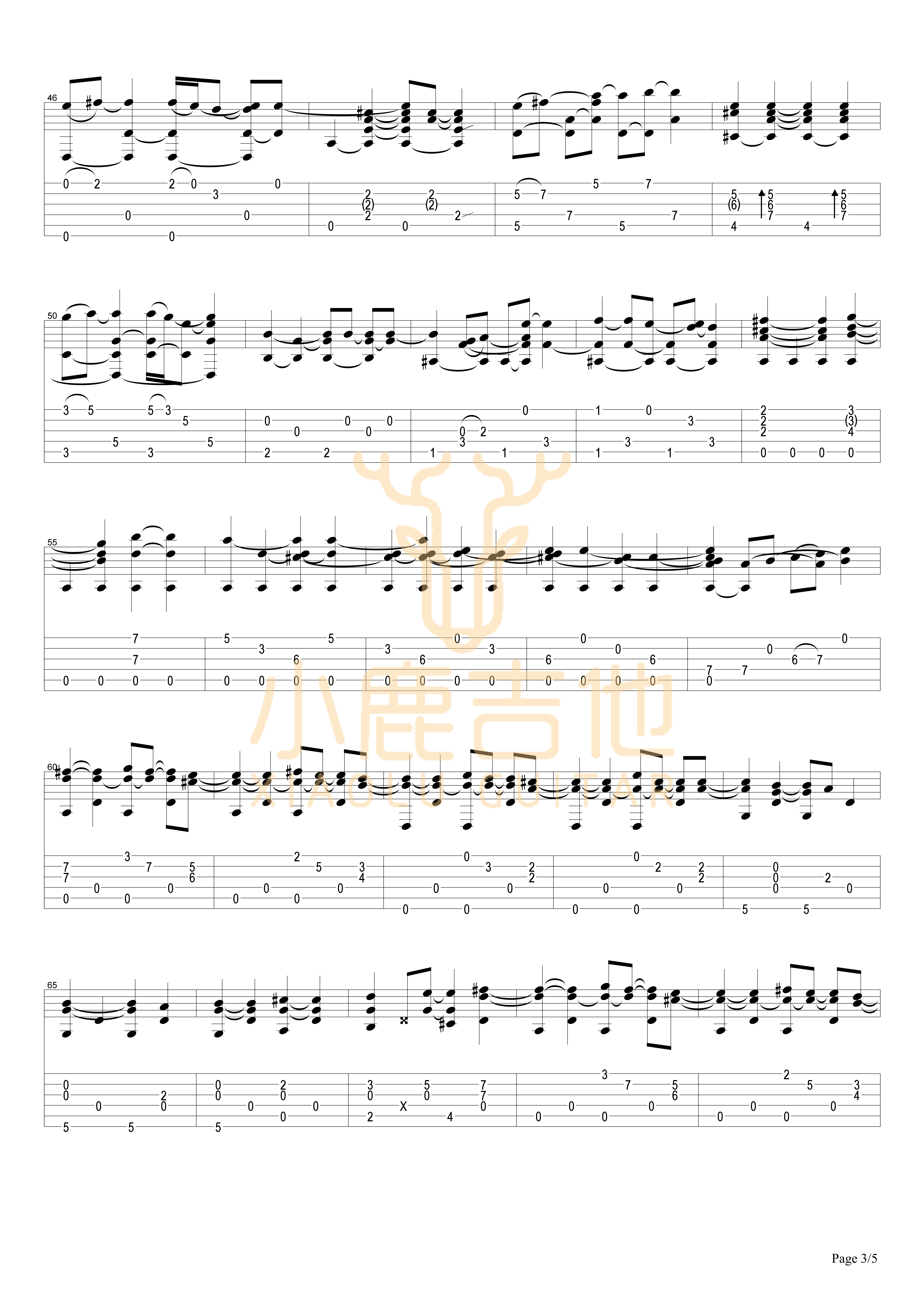 Halfway Home吉他六线谱 TommyEmmanuel HalfwayHome 小鹿吉他