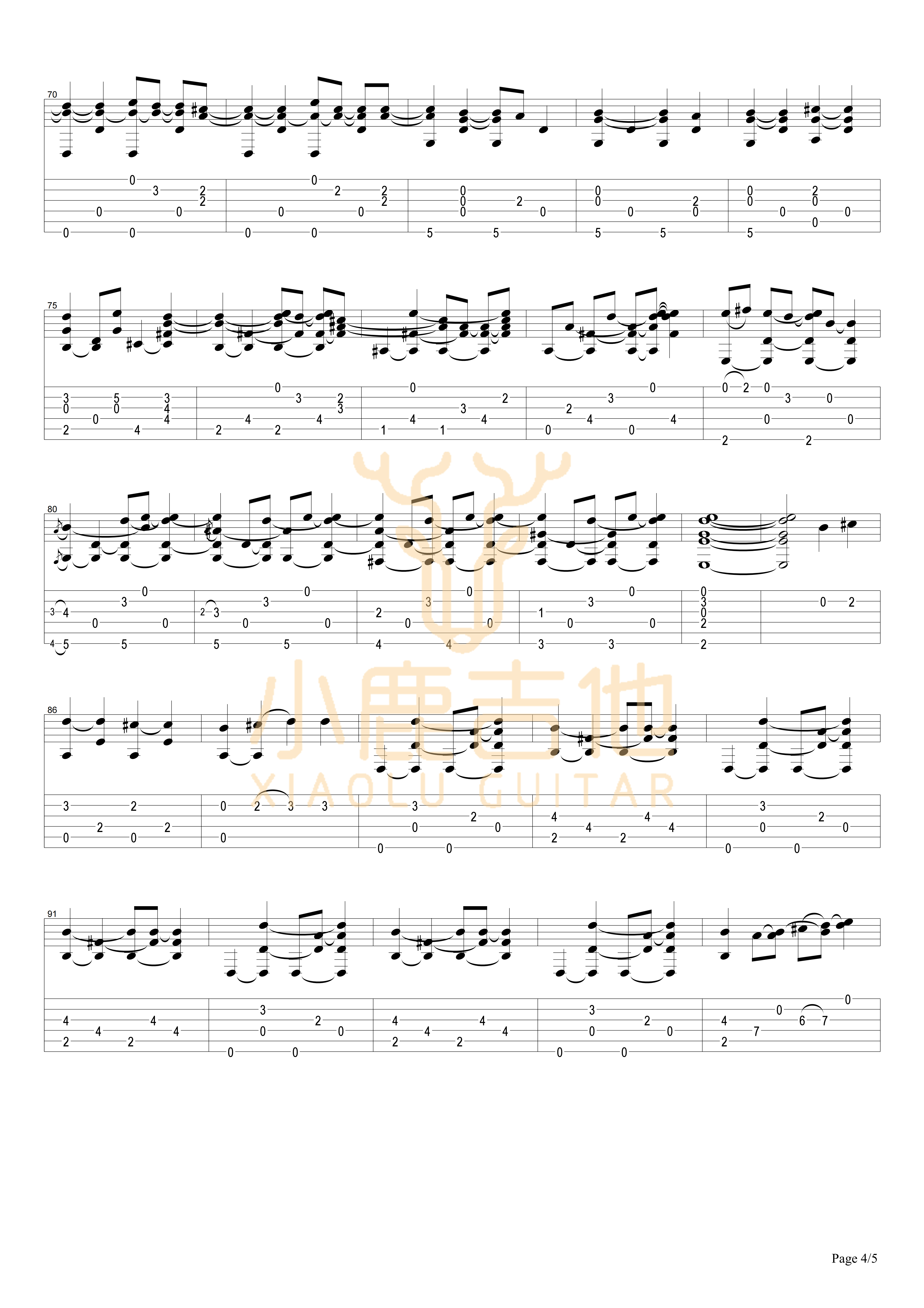 Halfway Home吉他六线谱 TommyEmmanuel HalfwayHome 小鹿吉他