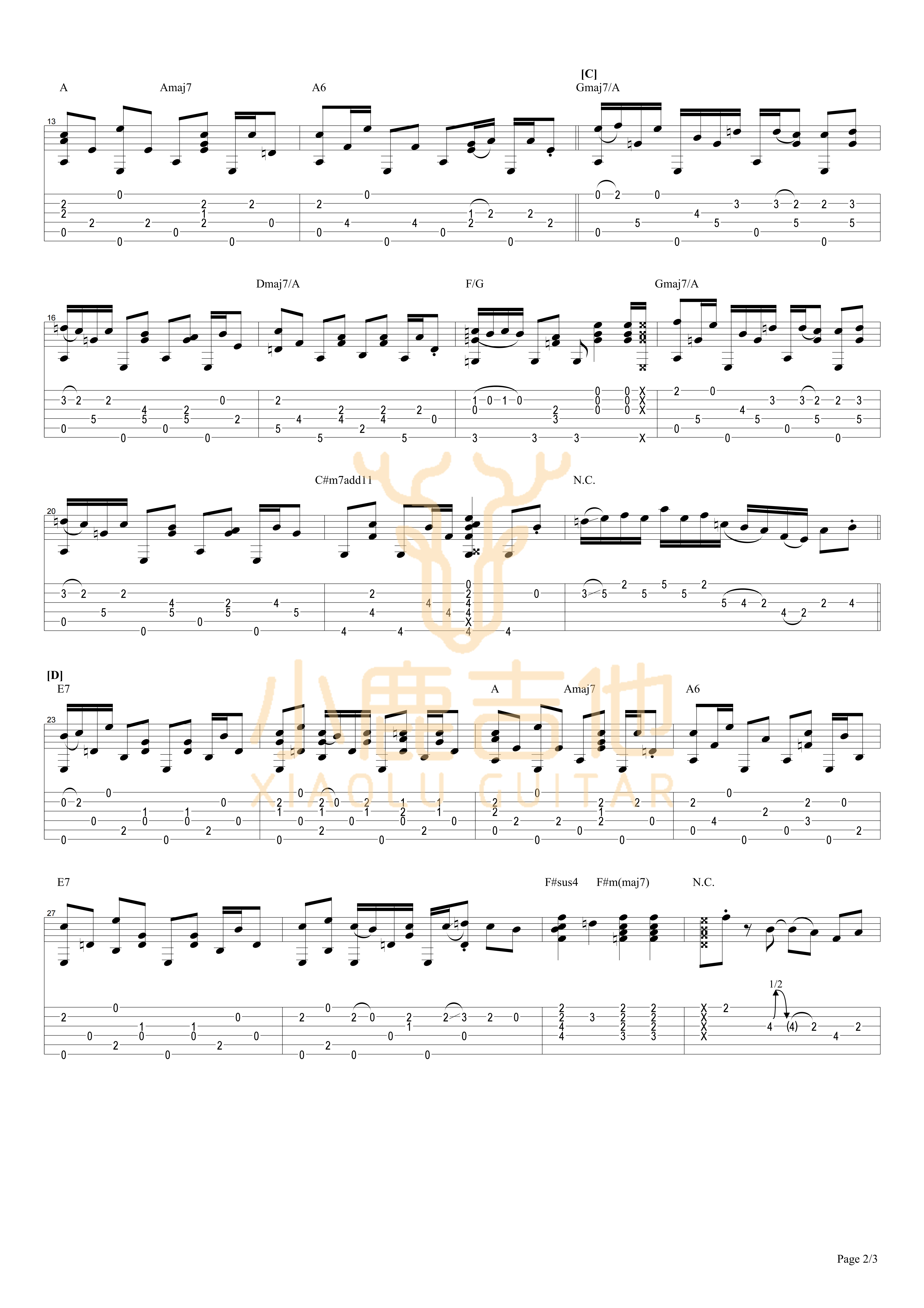 I Go To Rio吉他六线谱 TommyEmmanuel IGoToRio 小鹿吉他