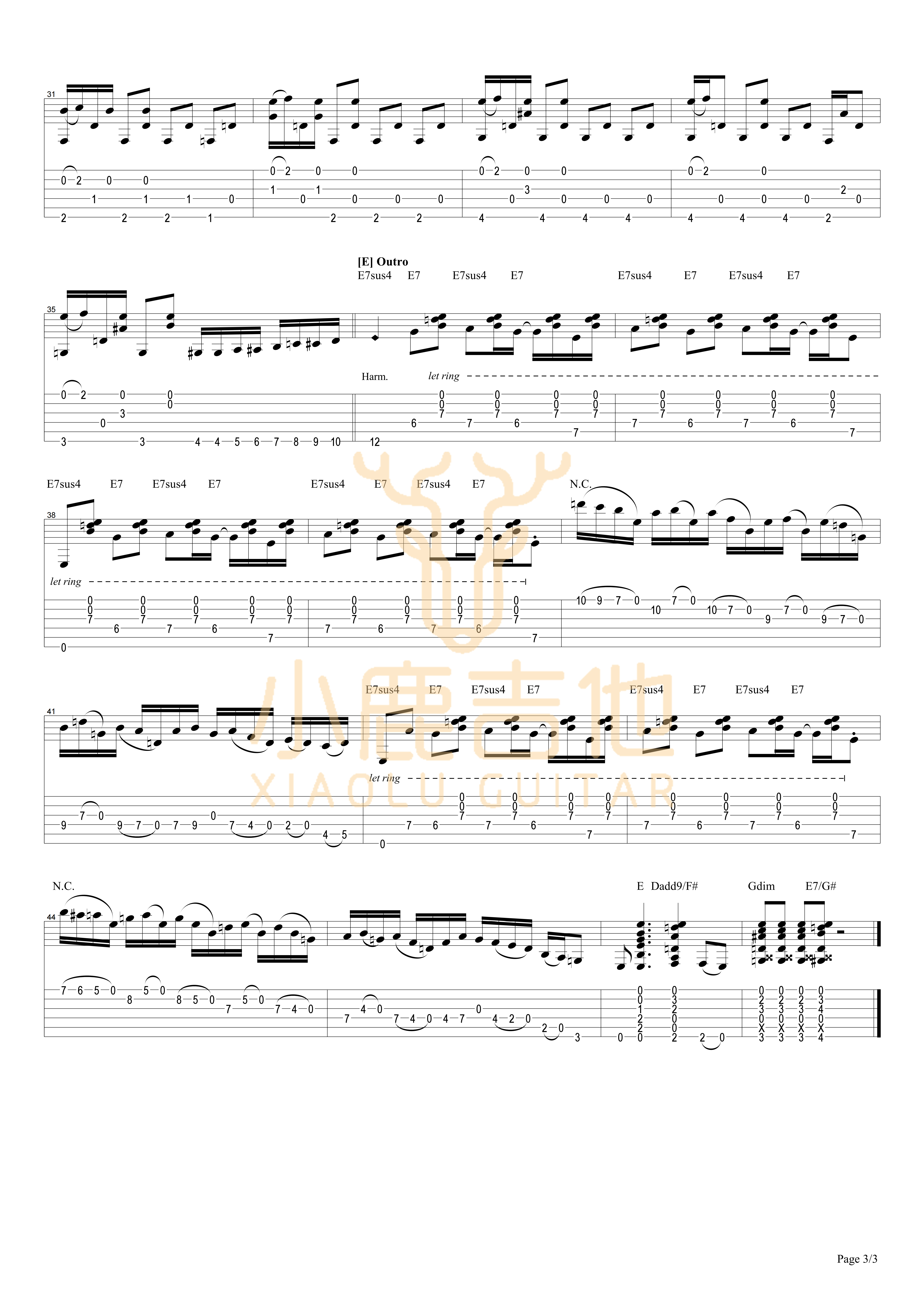 I Go To Rio吉他六线谱 TommyEmmanuel IGoToRio 小鹿吉他
