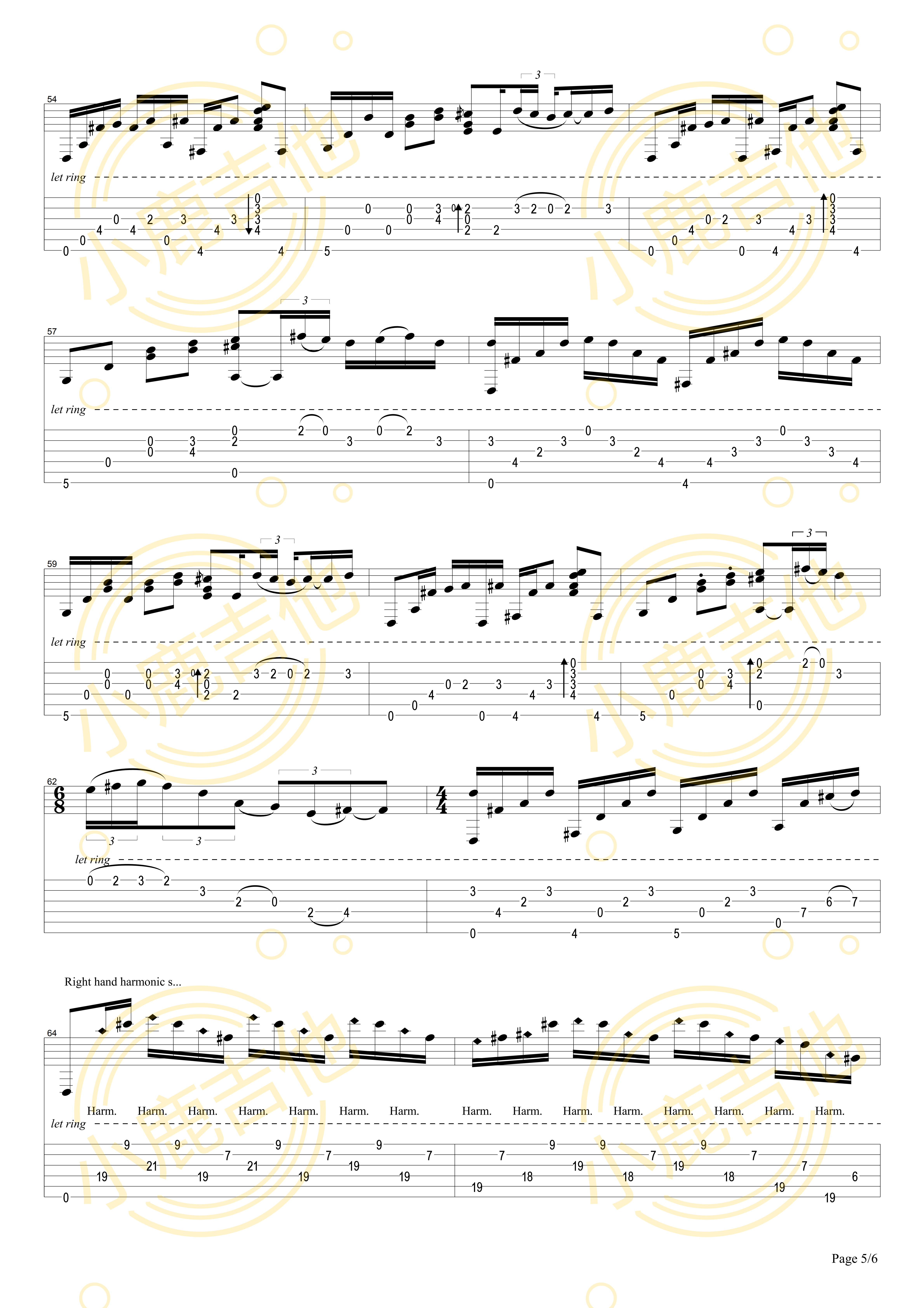 Imagine Live On Youtube吉他六线谱 TommyEmmanuel ImagineLiveOnYoutube 小鹿吉他