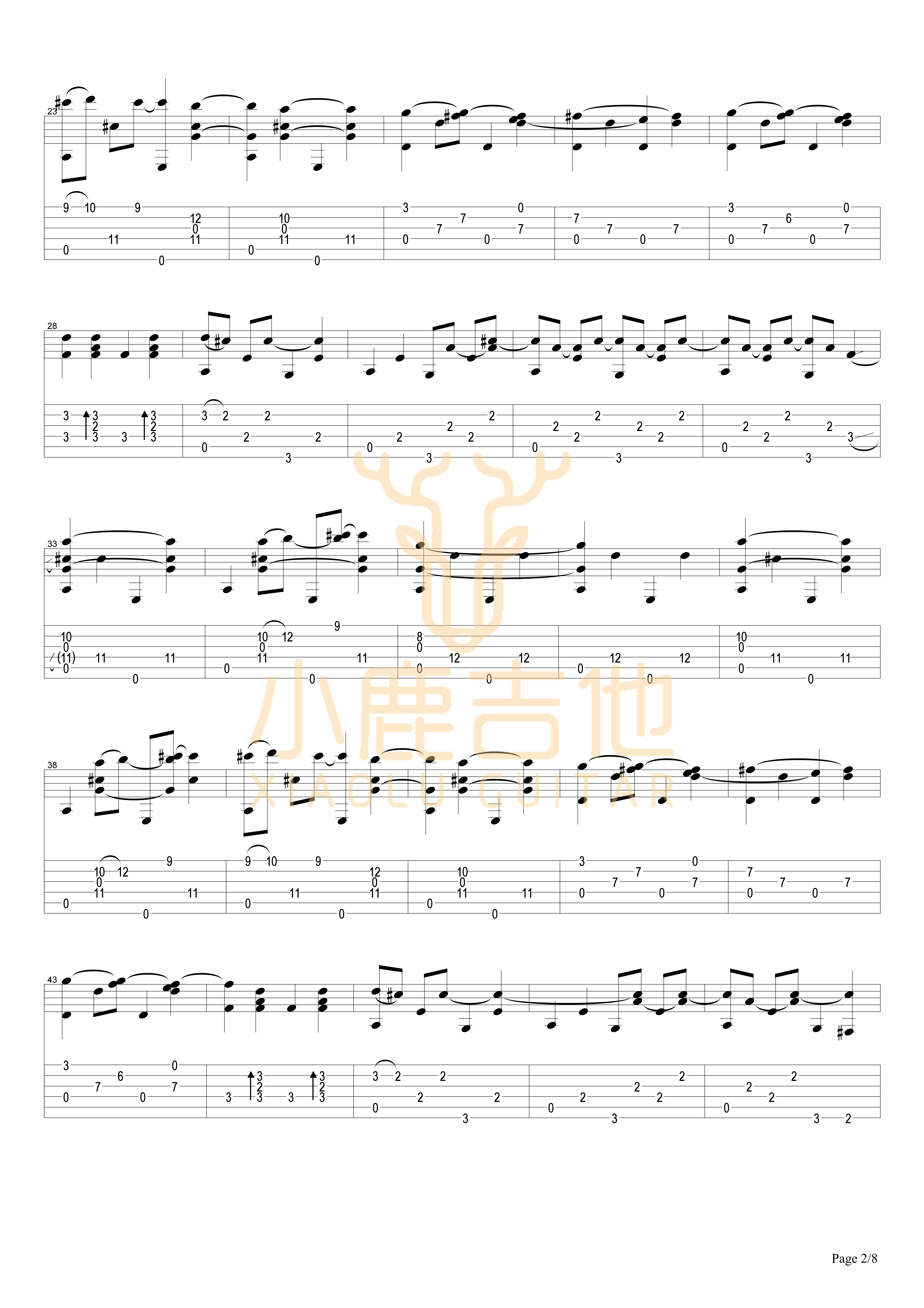 Locomotivation吉他六线谱 TommyEmmanuel 小鹿吉他