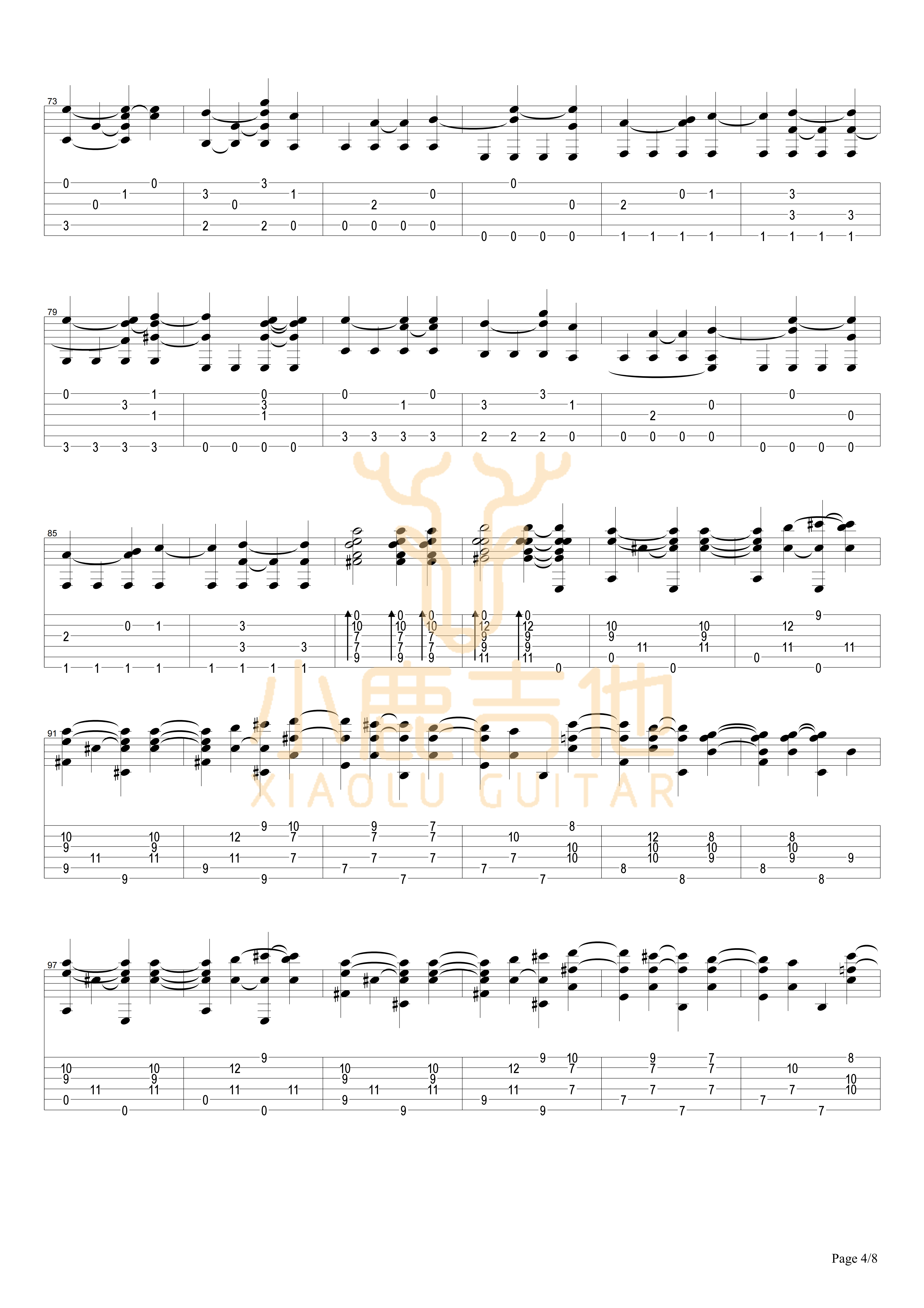 Locomotivation吉他六线谱 TommyEmmanuel 小鹿吉他