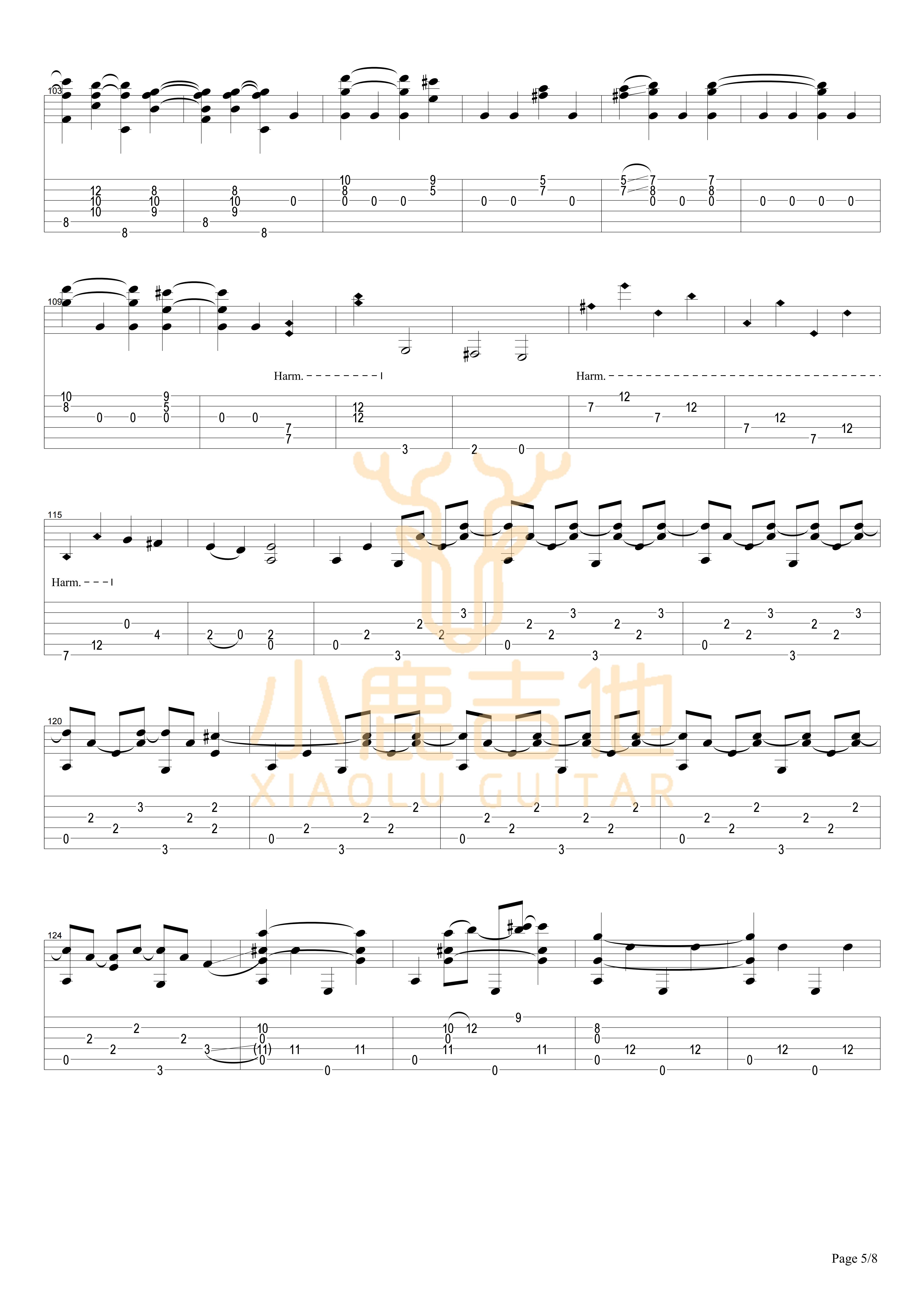Locomotivation吉他六线谱 TommyEmmanuel 小鹿吉他