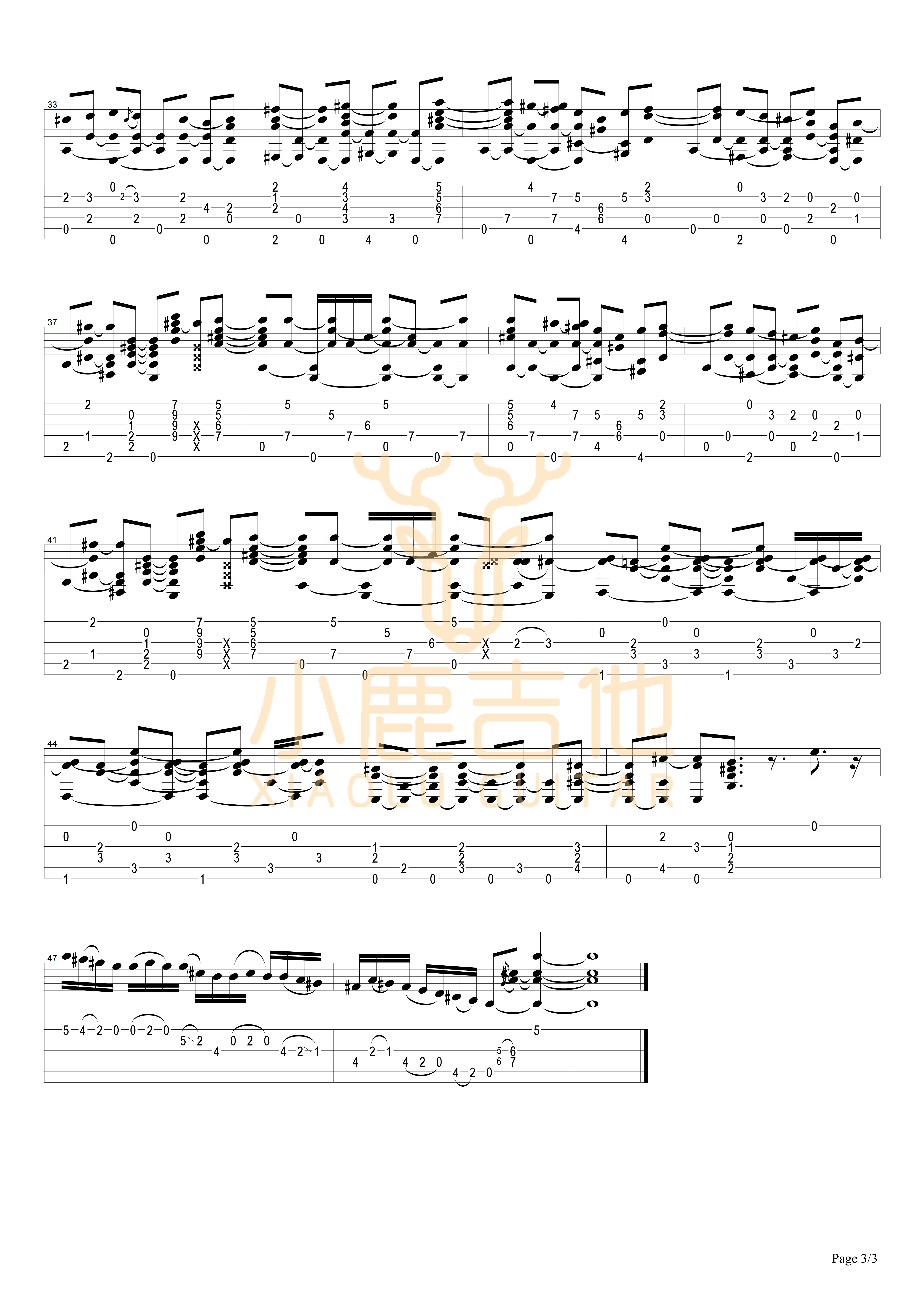 Mr Guitar吉他六线谱 TommyEmmanuel MrGuitar 小鹿吉他