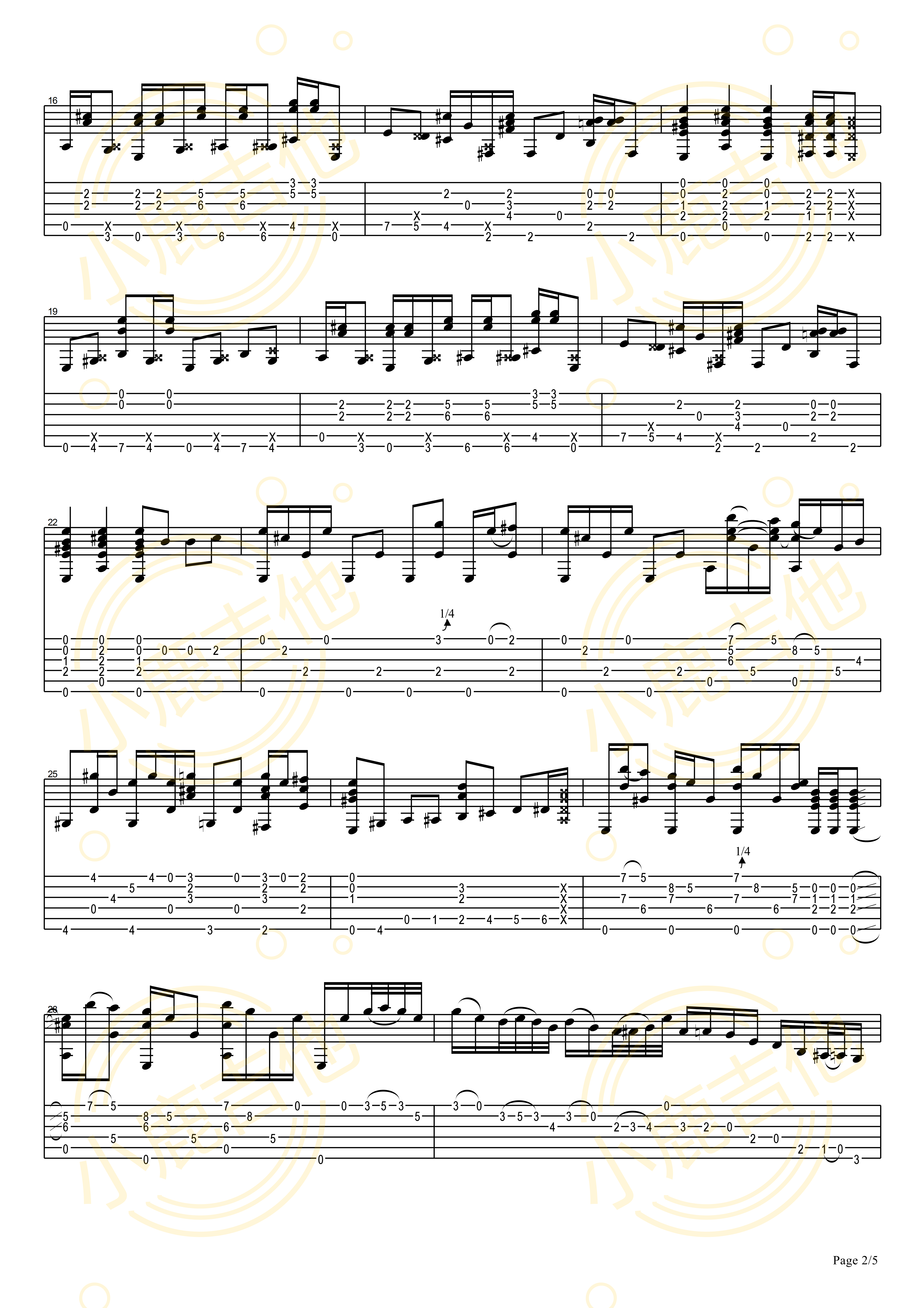 Nine Pound Hammer吉他六线谱 TommyEmmanuel NinePoundHammer 小鹿吉他