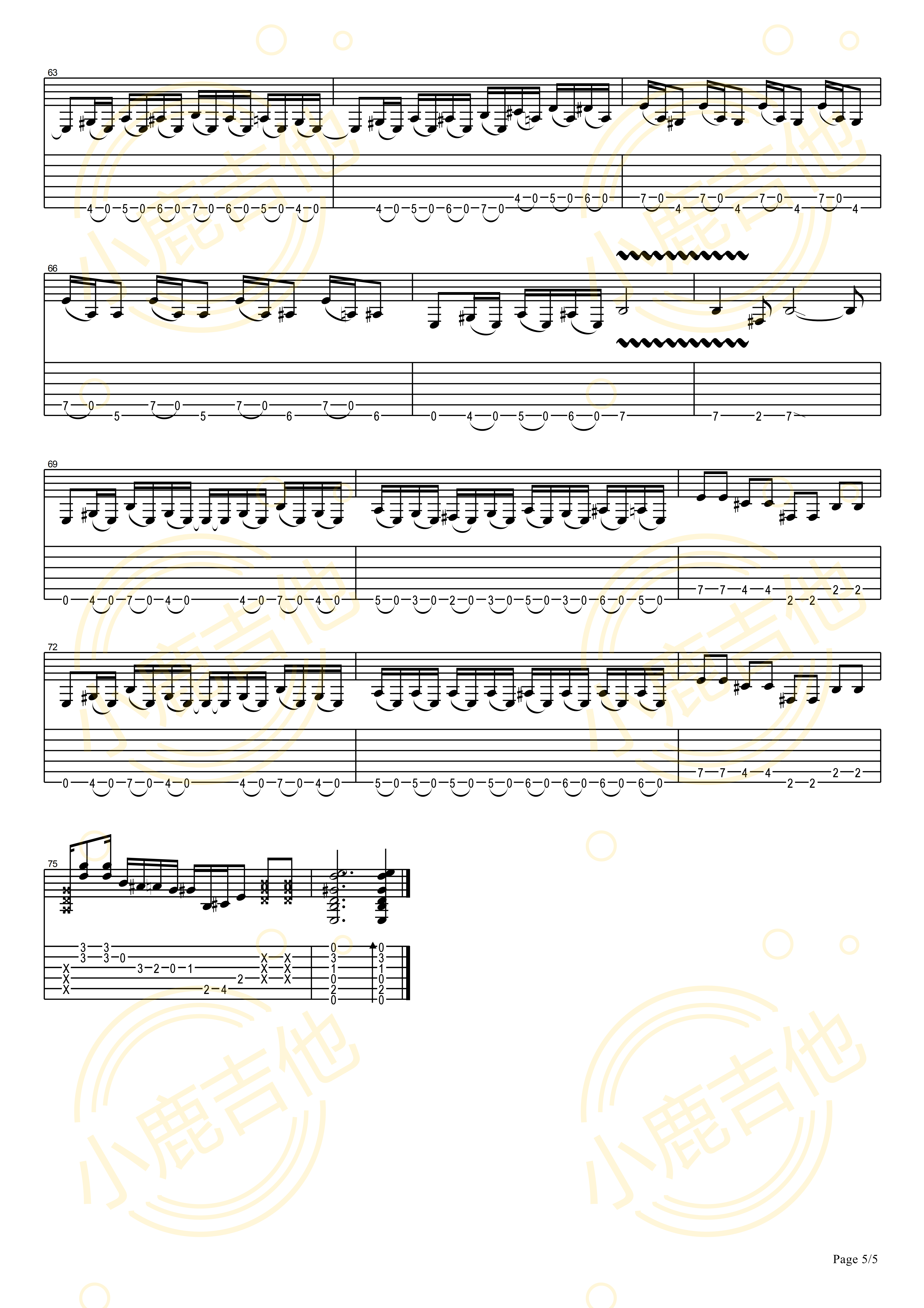 Nine Pound Hammer吉他六线谱 TommyEmmanuel NinePoundHammer 小鹿吉他