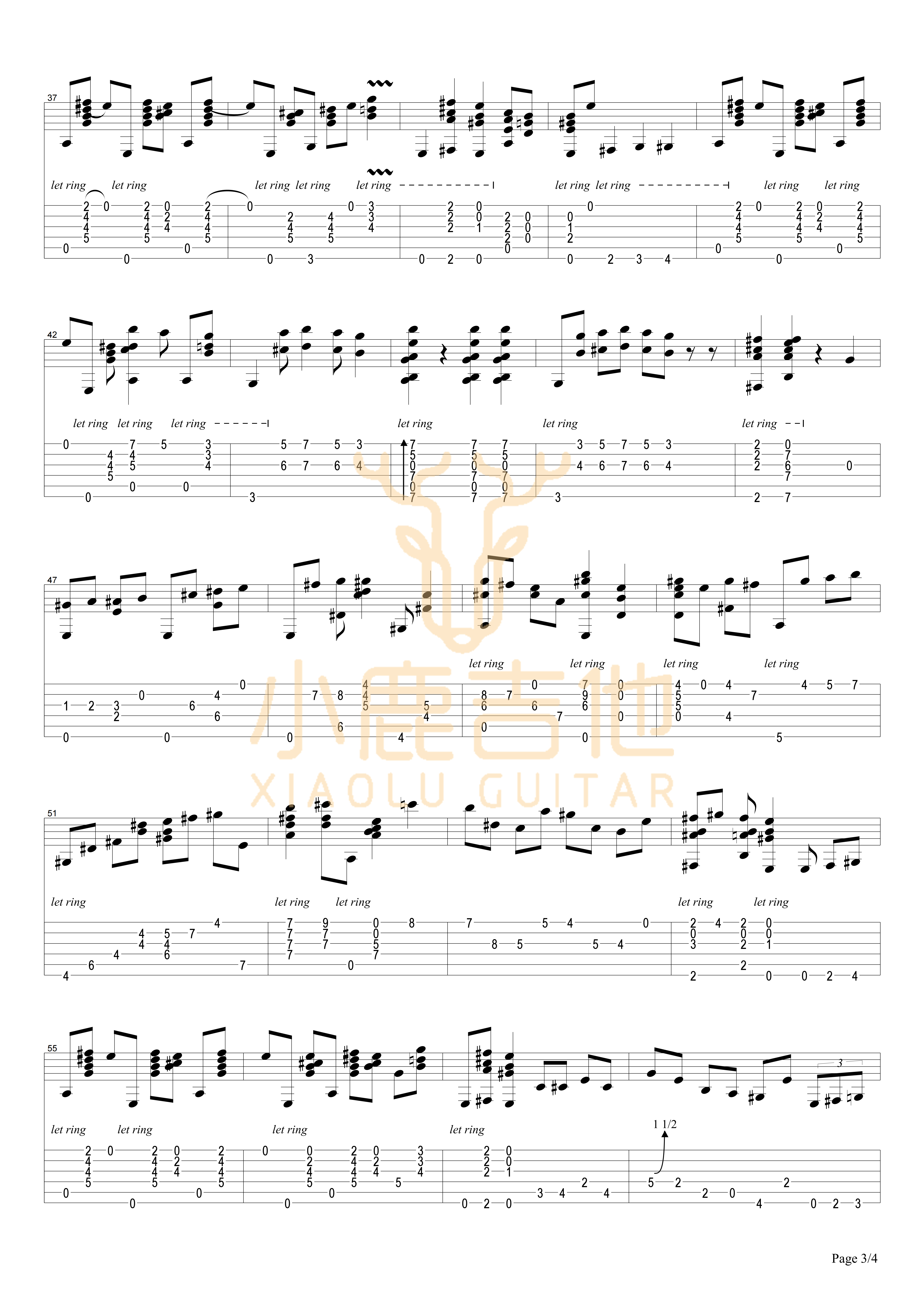 Ol Brother Hubbard吉他六线谱 TommyEmmanuel OlBrotherHubbard 小鹿吉他