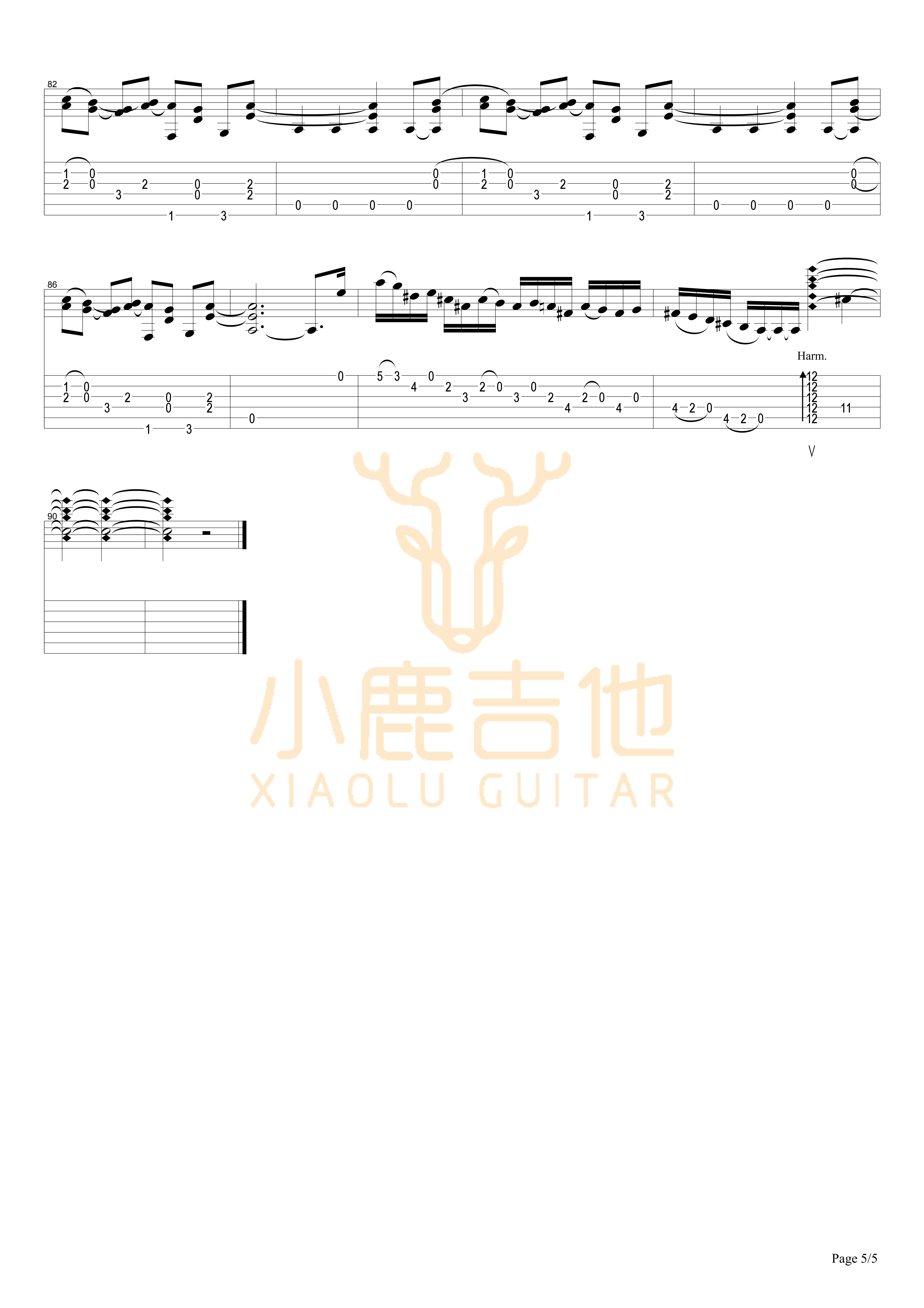 Old Town吉他六线谱 TommyEmmanuel OldTown 小鹿吉他