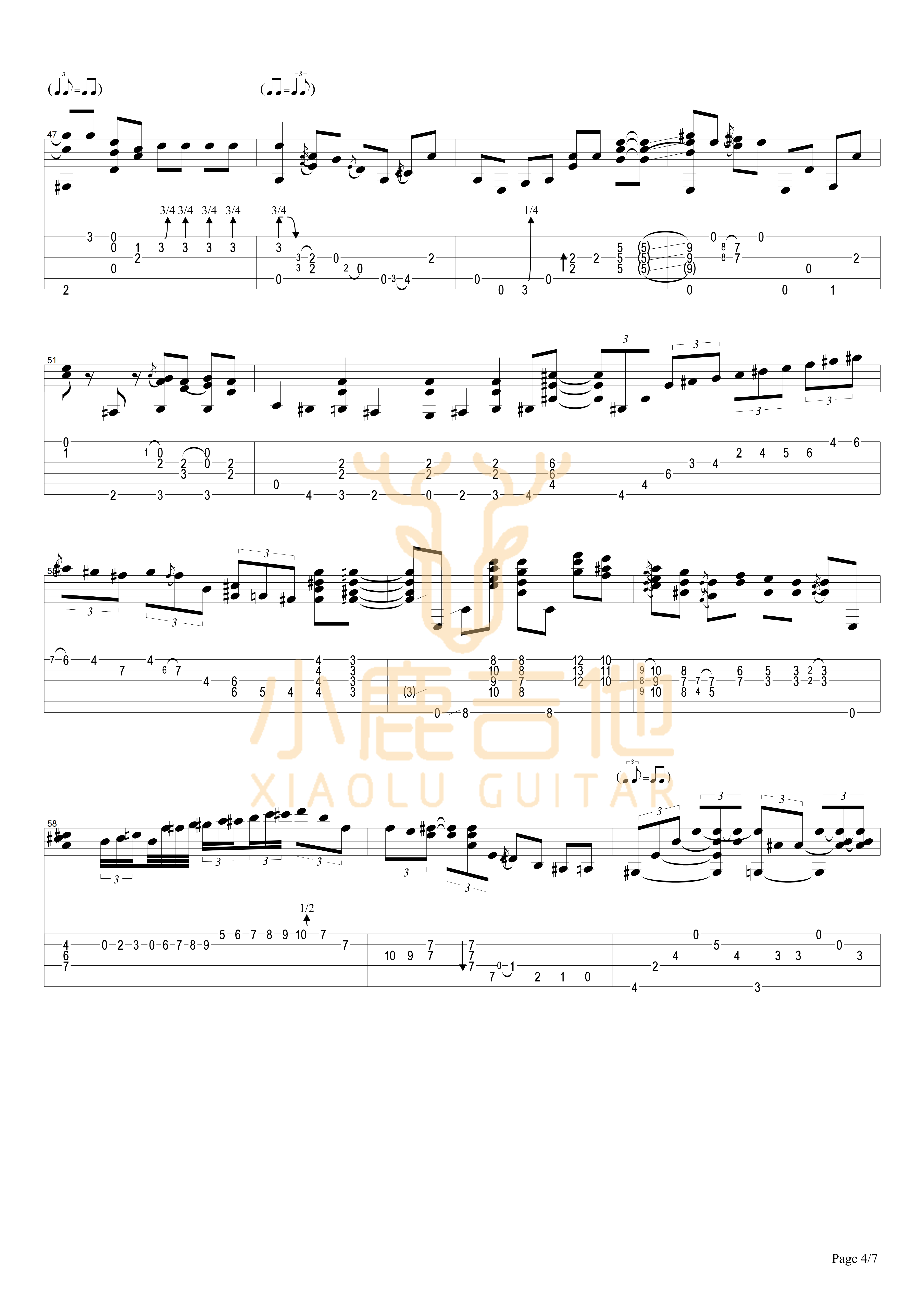 One Mint Julep吉他六线谱 TommyEmmanuel OneMintJulep 小鹿吉他