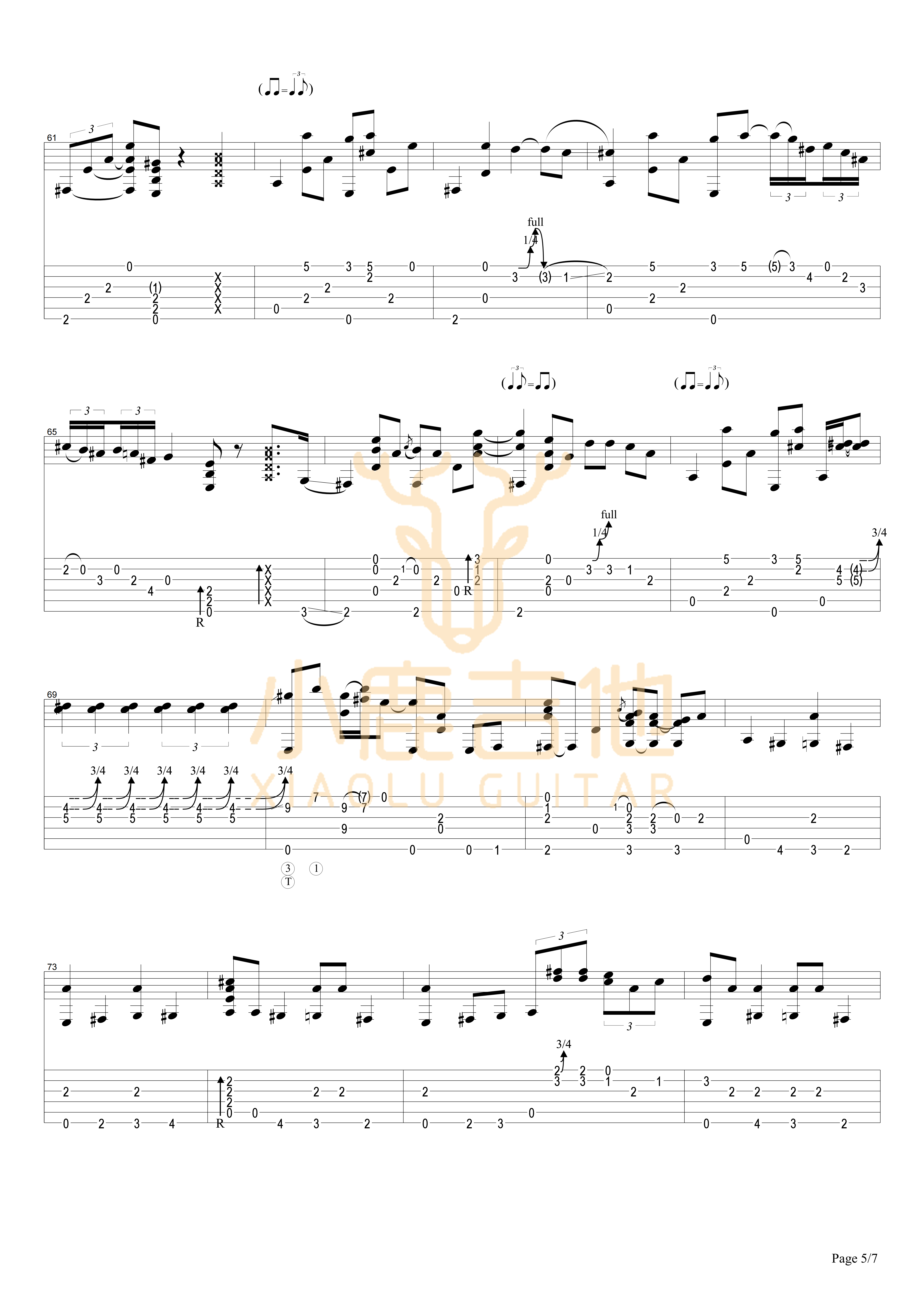 One Mint Julep吉他六线谱 TommyEmmanuel OneMintJulep 小鹿吉他