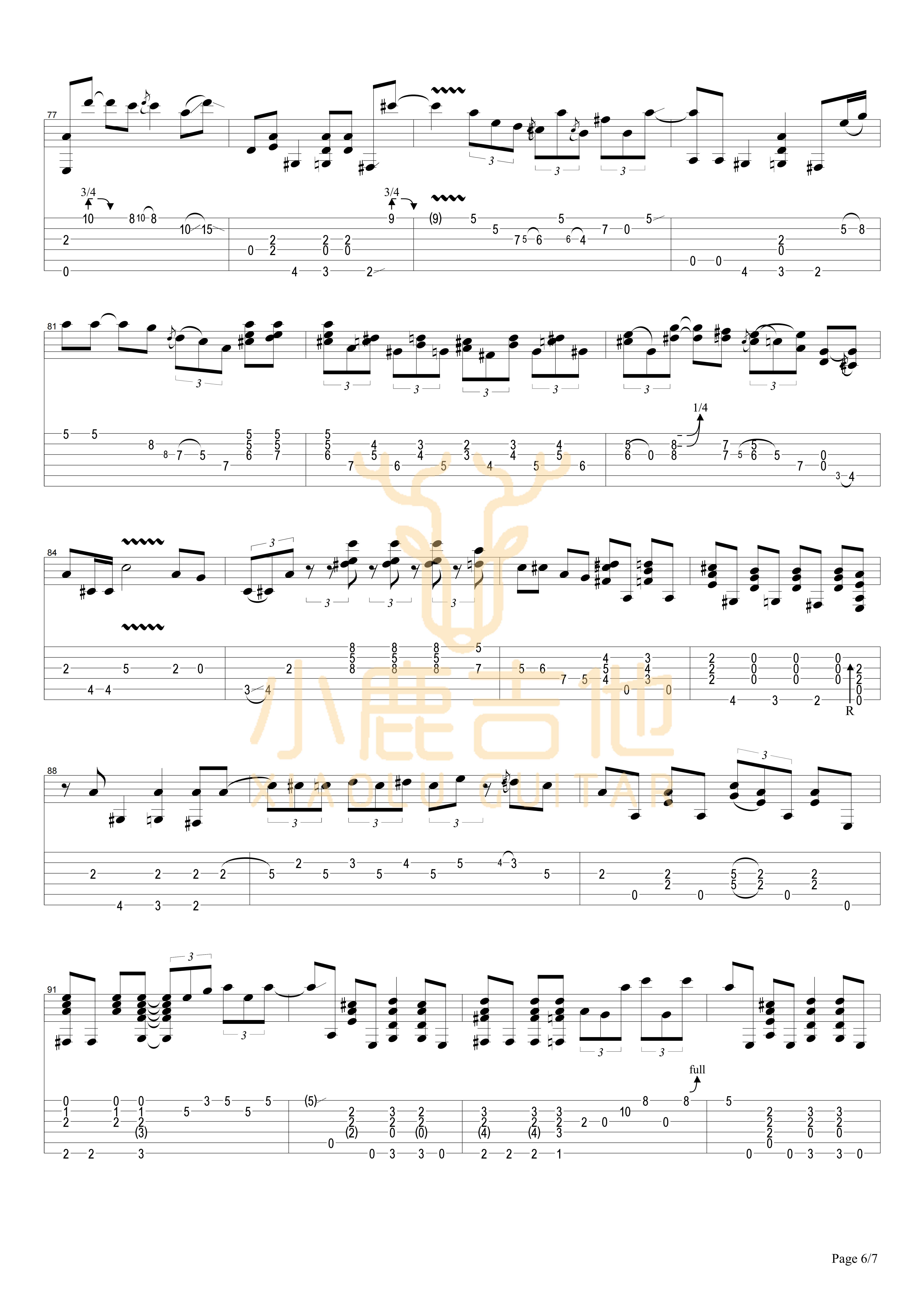 One Mint Julep吉他六线谱 TommyEmmanuel OneMintJulep 小鹿吉他