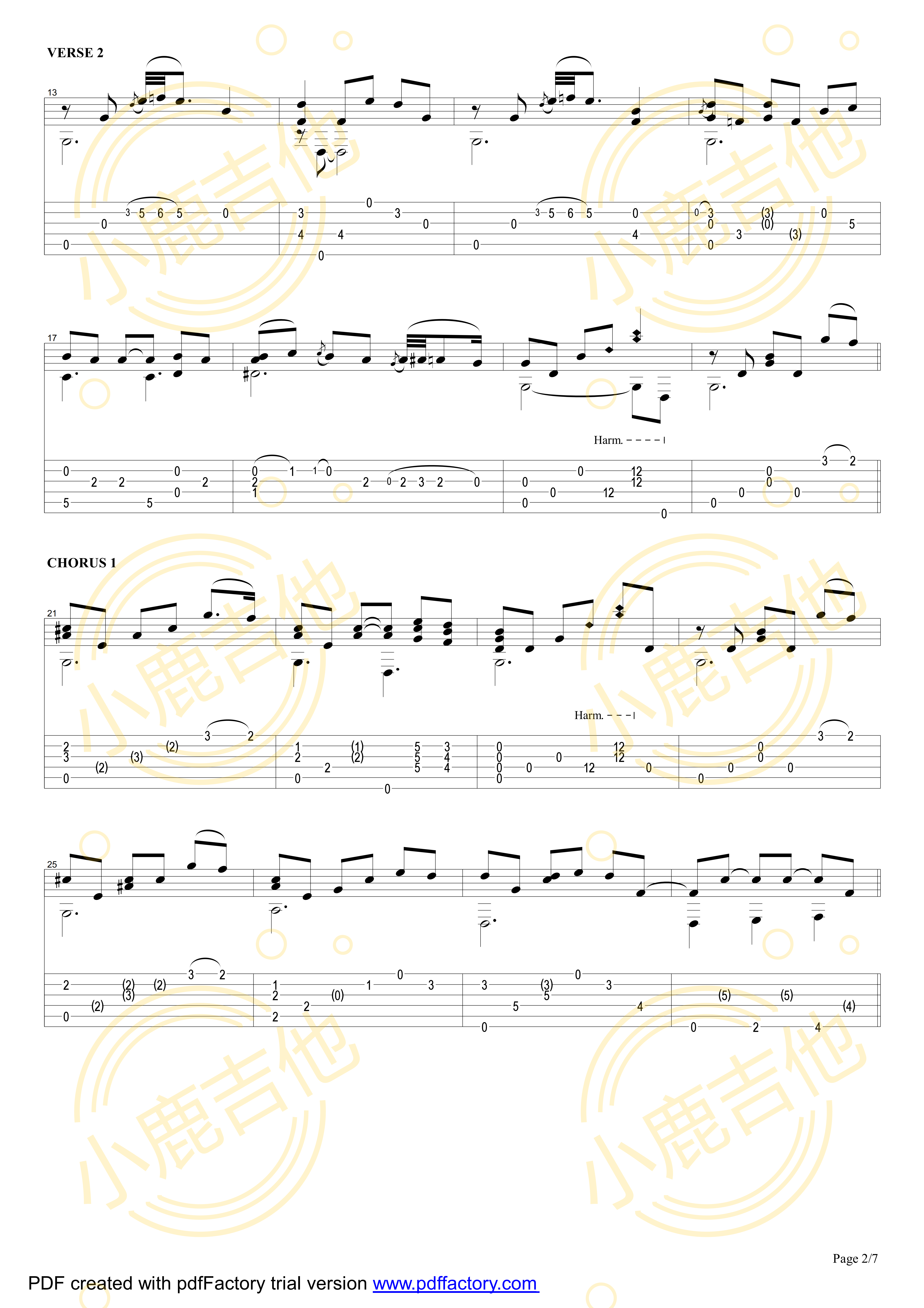 Smokey Mountain Lullaby吉他六线谱 TommyEmmanuel SmokeyMountainLullab 小鹿吉他