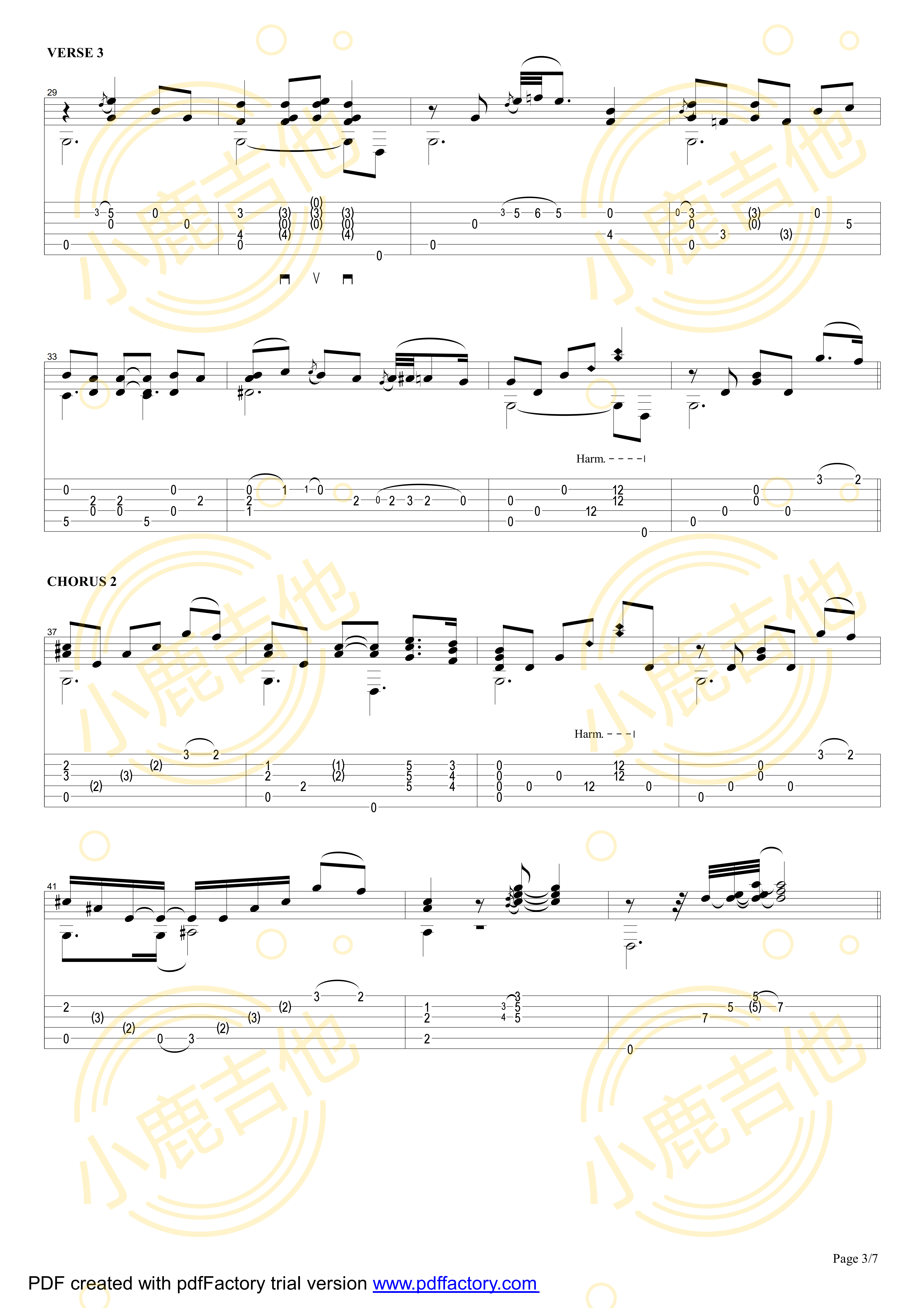 Smokey Mountain Lullaby吉他六线谱 TommyEmmanuel SmokeyMountainLullab 小鹿吉他
