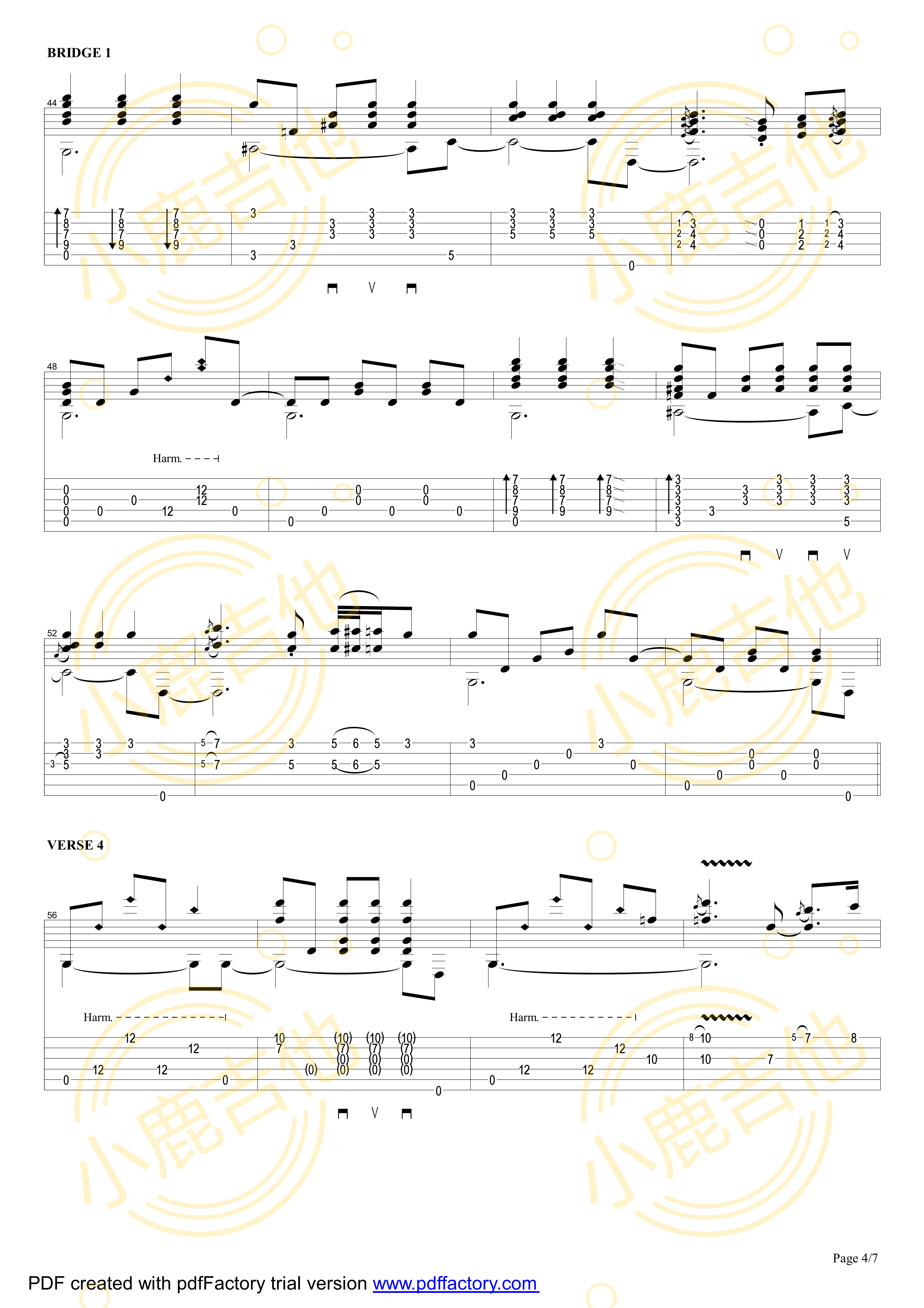 Smokey Mountain Lullaby吉他六线谱 TommyEmmanuel SmokeyMountainLullab 小鹿吉他