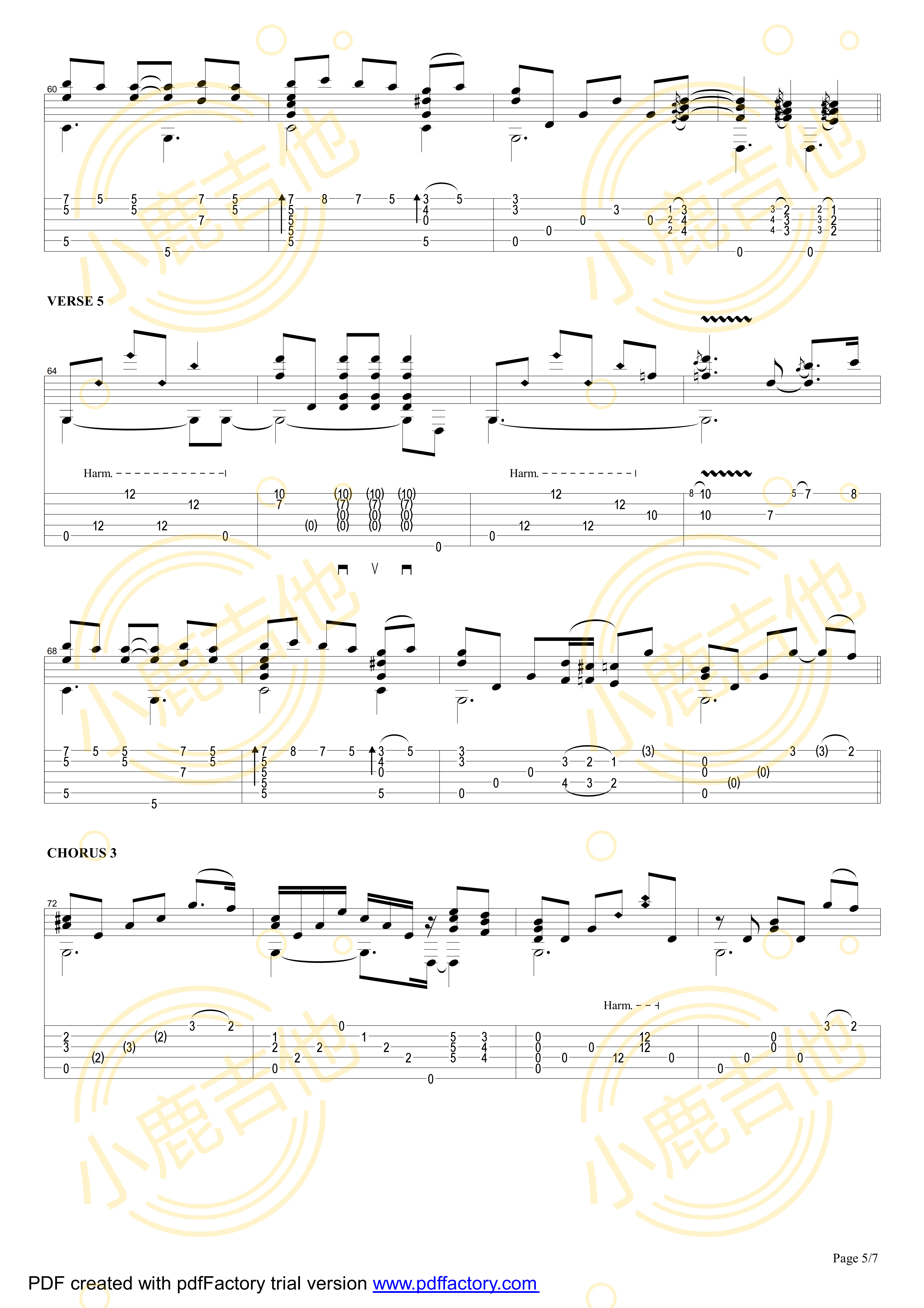 Smokey Mountain Lullaby吉他六线谱 TommyEmmanuel SmokeyMountainLullab 小鹿吉他