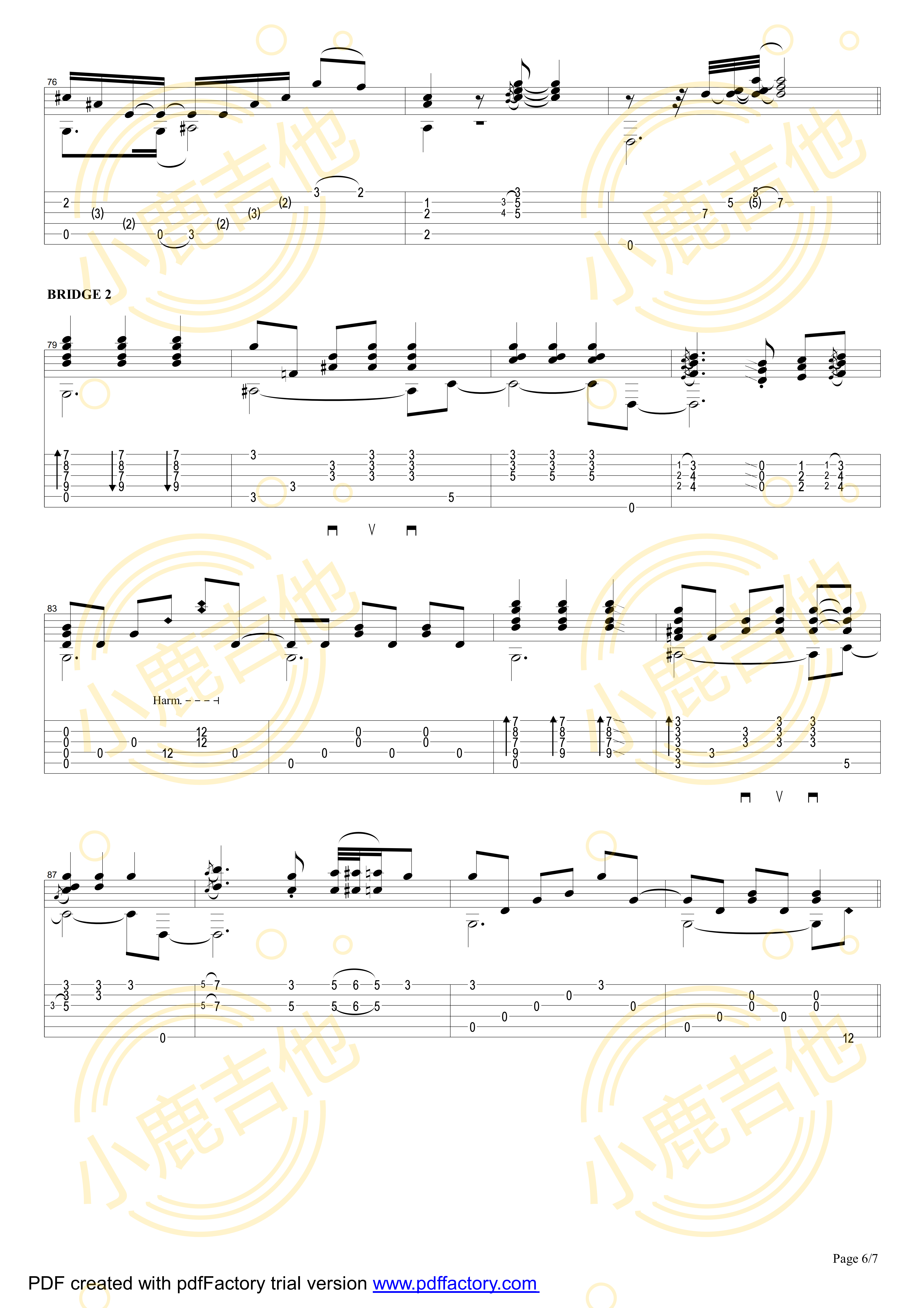 Smokey Mountain Lullaby吉他六线谱 TommyEmmanuel SmokeyMountainLullab 小鹿吉他