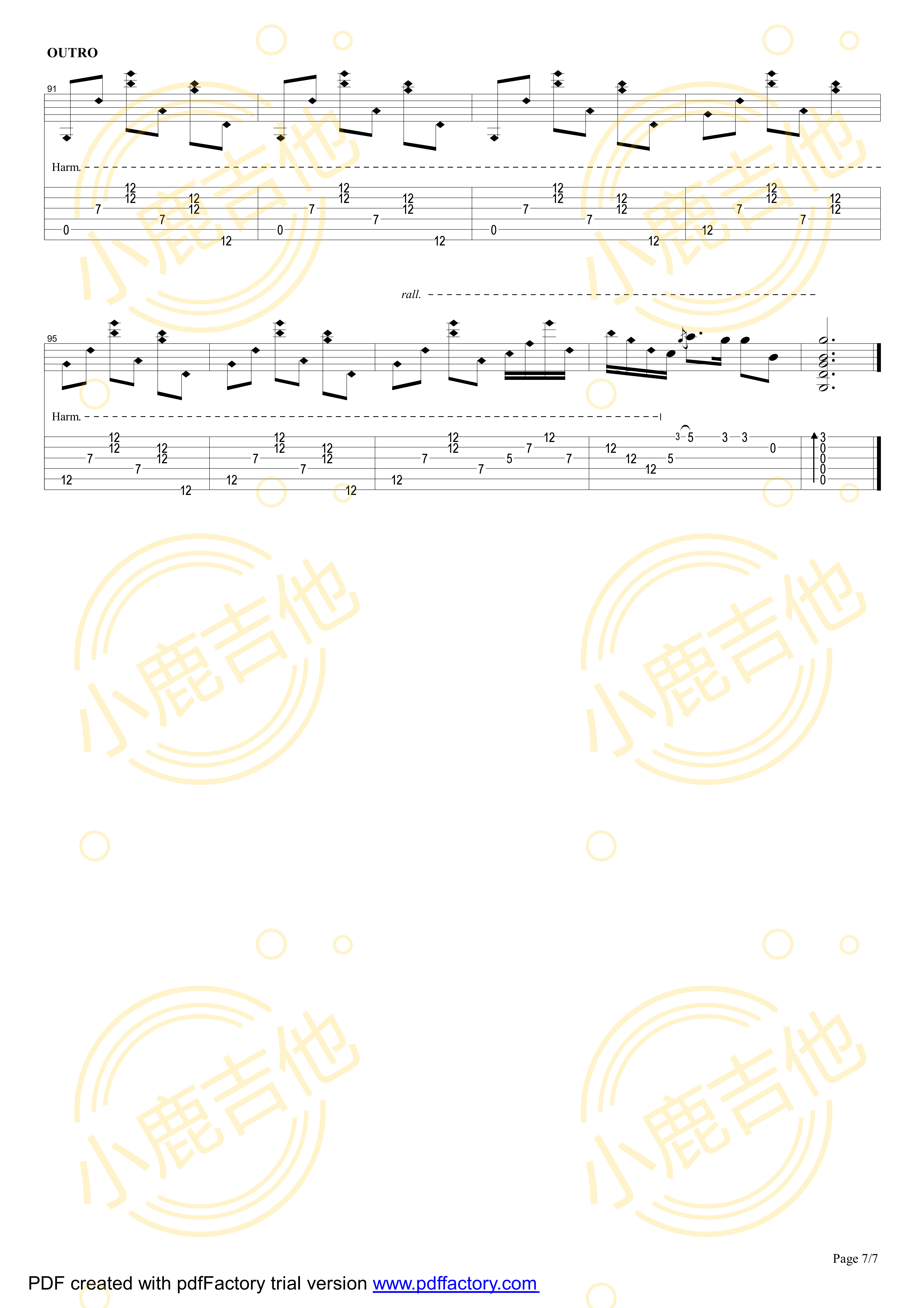 Smokey Mountain Lullaby吉他六线谱 TommyEmmanuel SmokeyMountainLullab 小鹿吉他