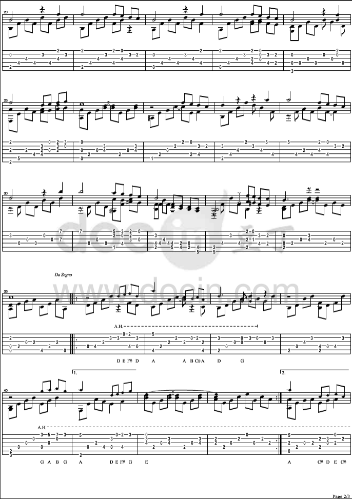 Sundial Dreams吉他六线谱 KevinKern SundialDreams独奏谱C调六线 豆丁网 调 SundialDreams