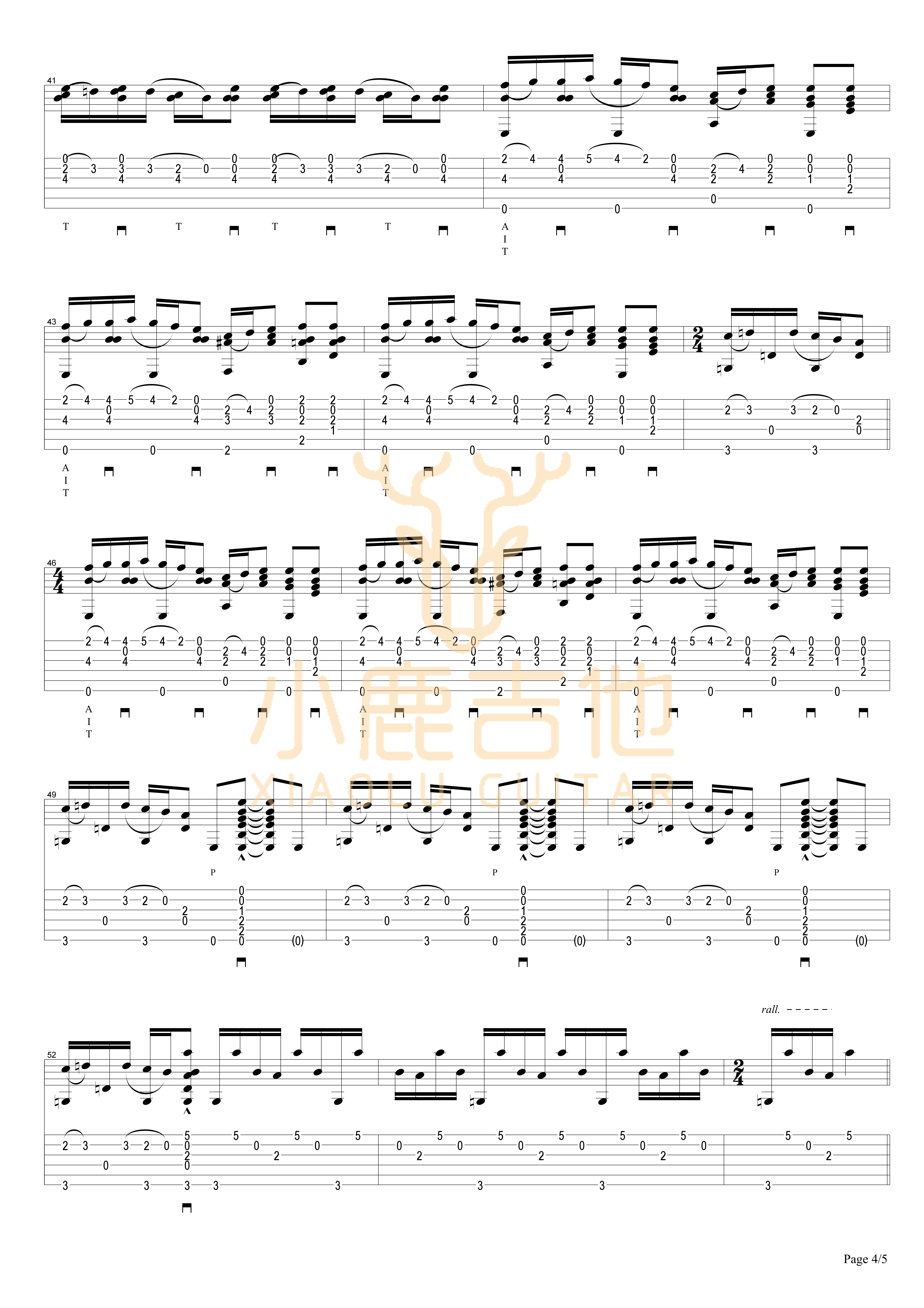 THE JOLLY SWAGMAN吉他六线谱 TommyEmmanuel THEJOLLYSWAGMAN- 小鹿吉他