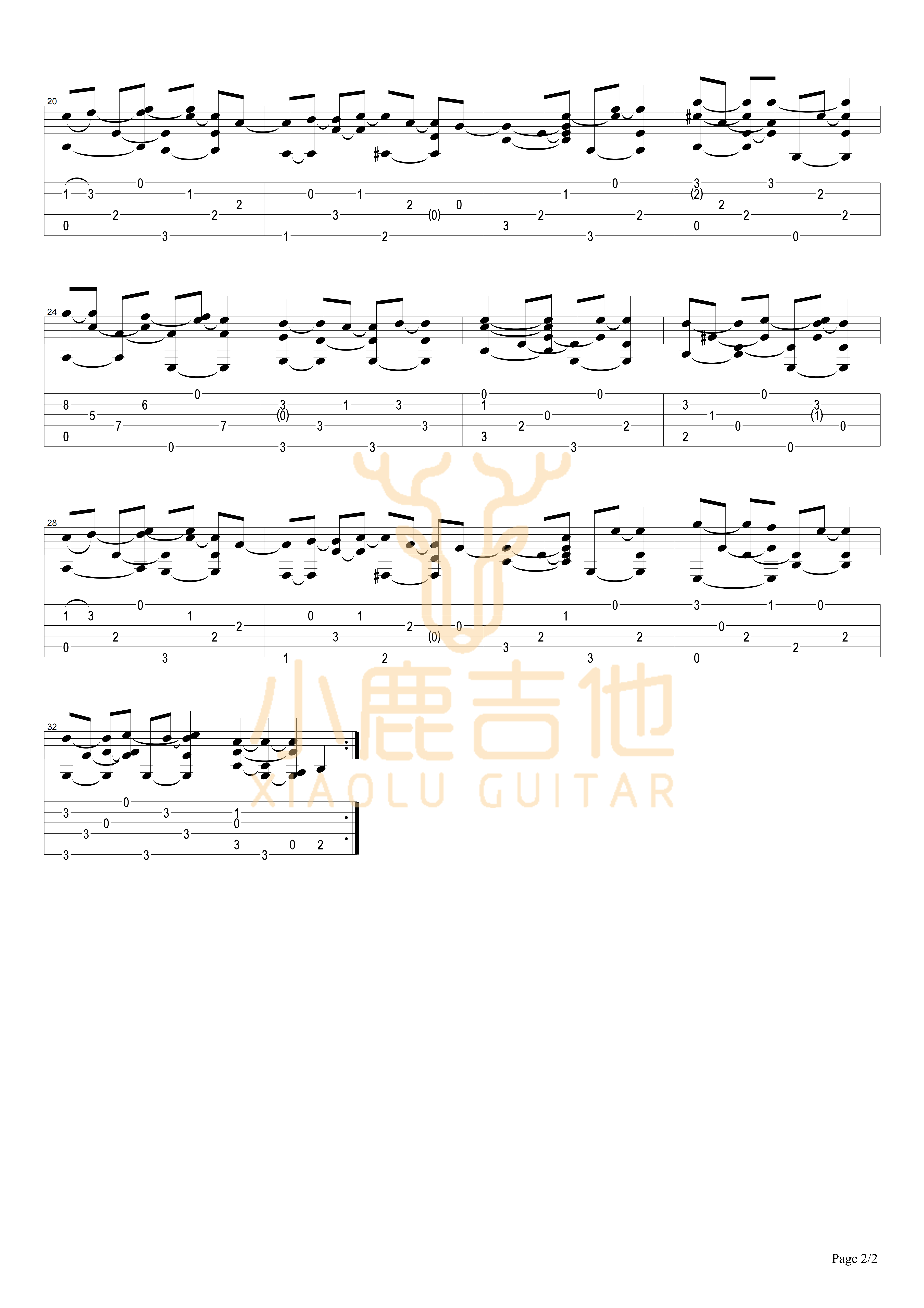 Waltzing Matilda吉他六线谱 TommyEmmanuel WaltzingMatilda 小鹿吉他