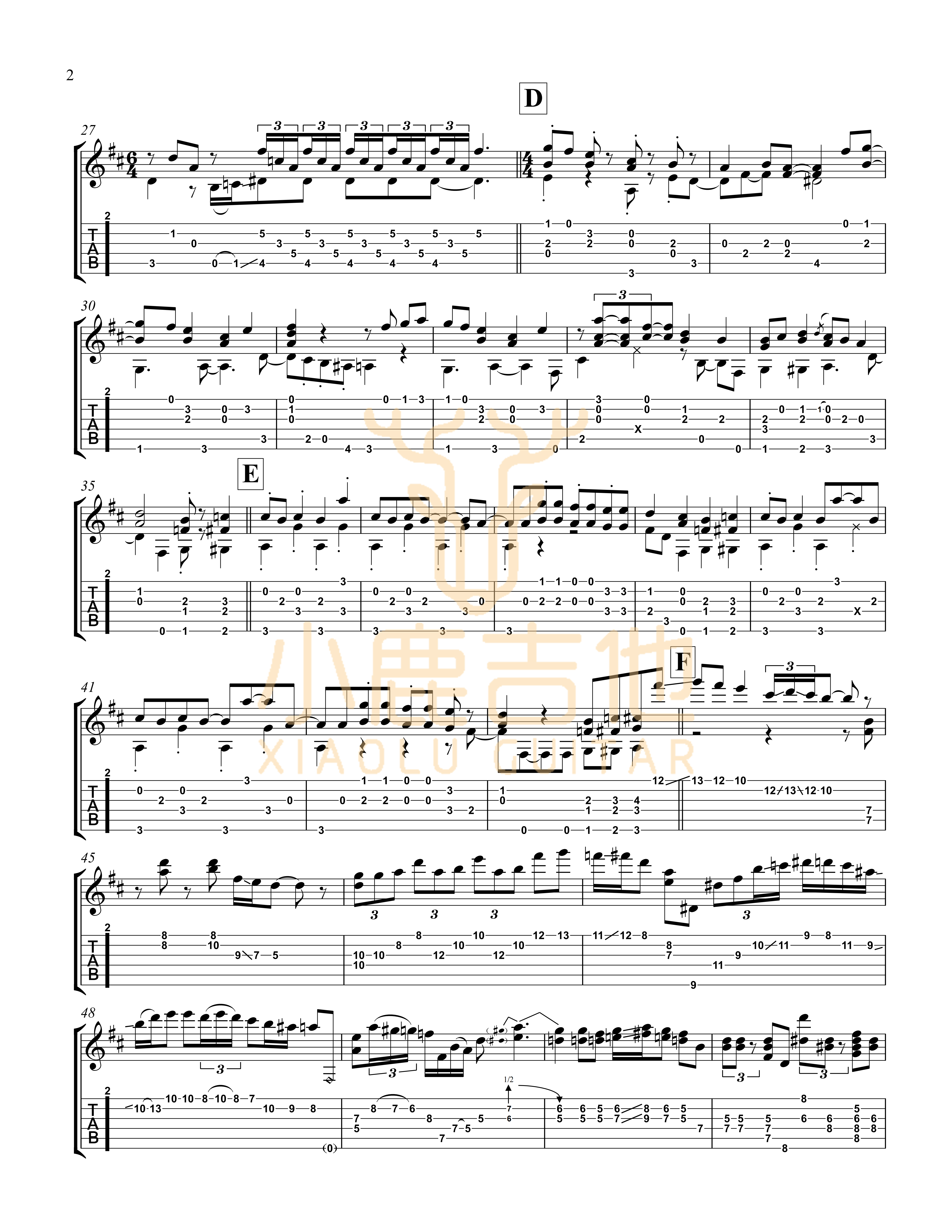 Winnie the Pooh吉他六线谱 TommyEmmanuel WinniethePooh 小鹿吉他