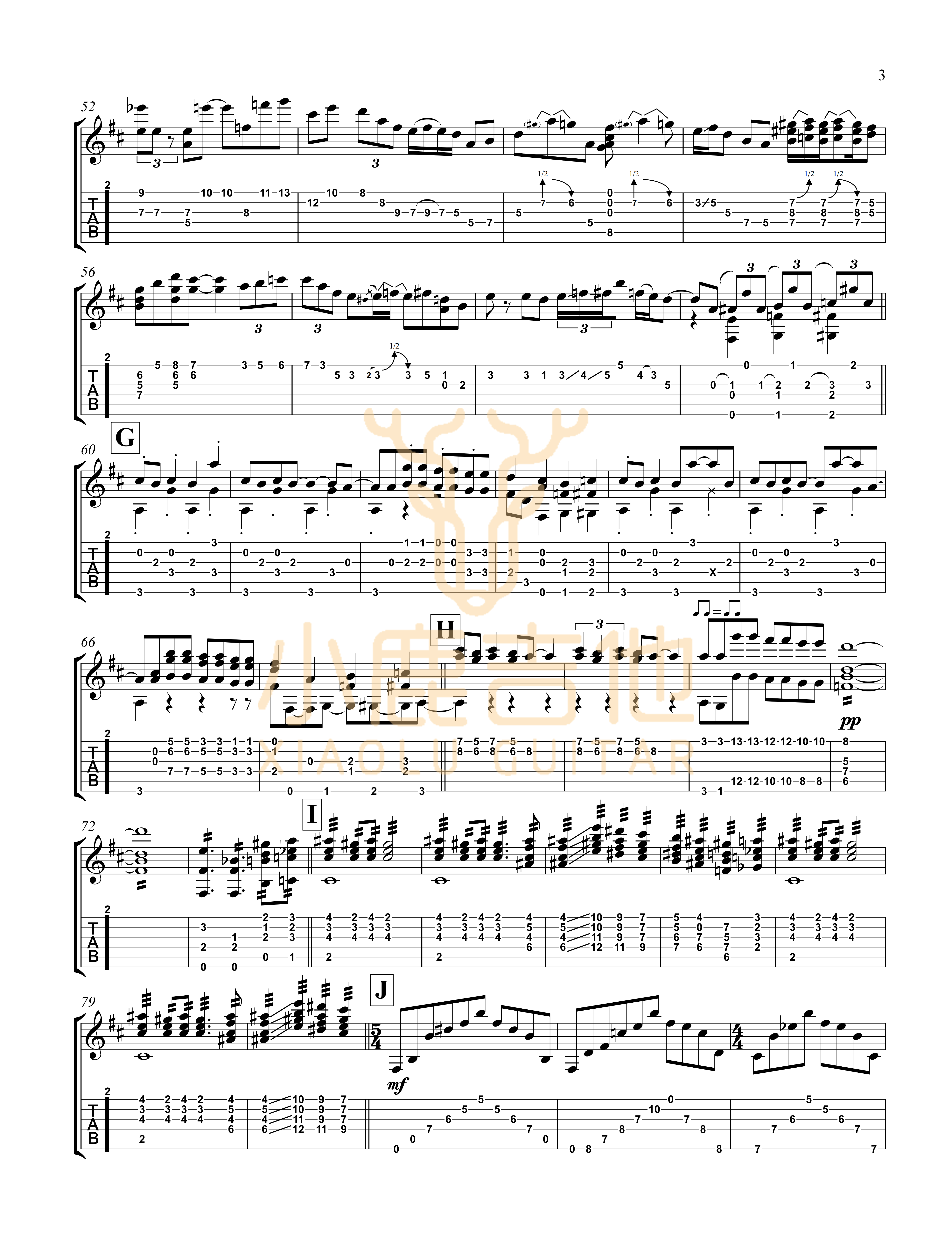 Winnie the Pooh吉他六线谱 TommyEmmanuel WinniethePooh 小鹿吉他