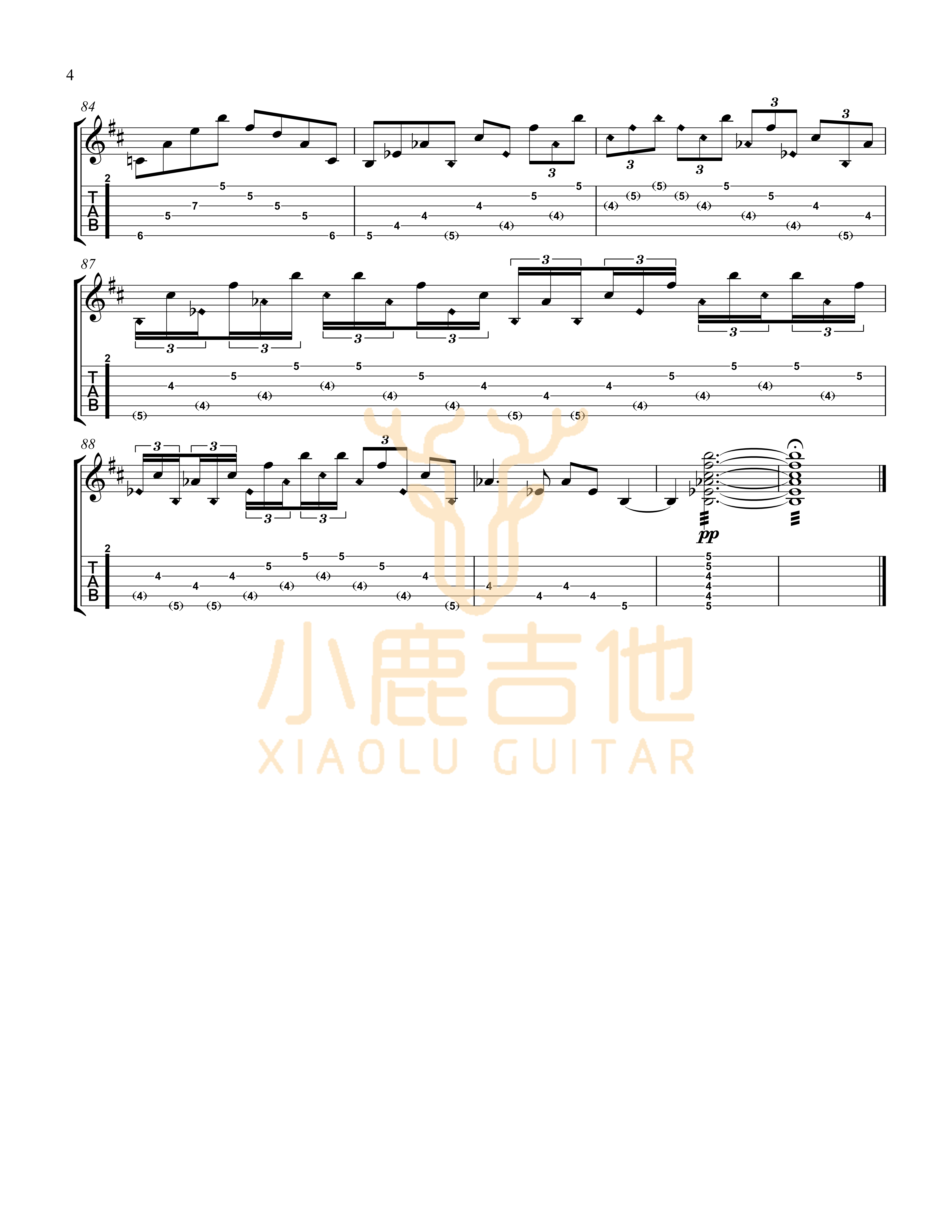 Winnie the Pooh吉他六线谱 TommyEmmanuel WinniethePooh 小鹿吉他