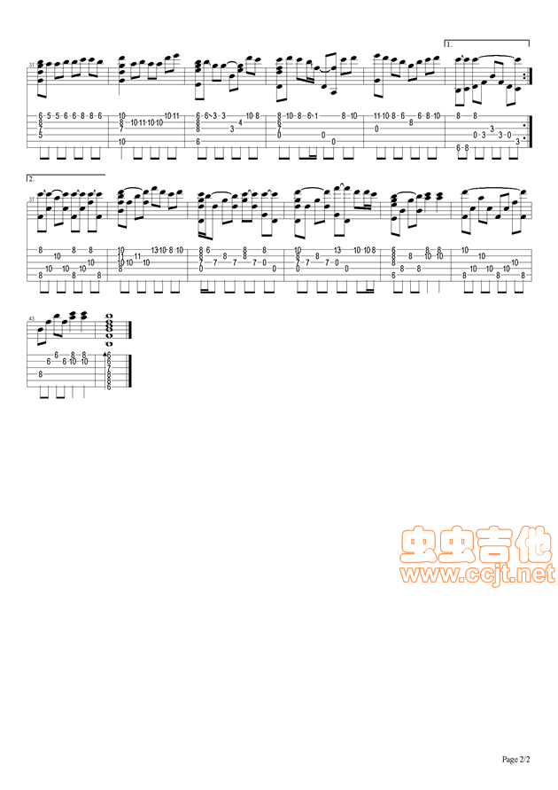 广岛之恋吉他六线谱 莫文蔚 广岛之恋独奏谱原调六线谱 虫虫吉他编配 虫虫吉他 调
