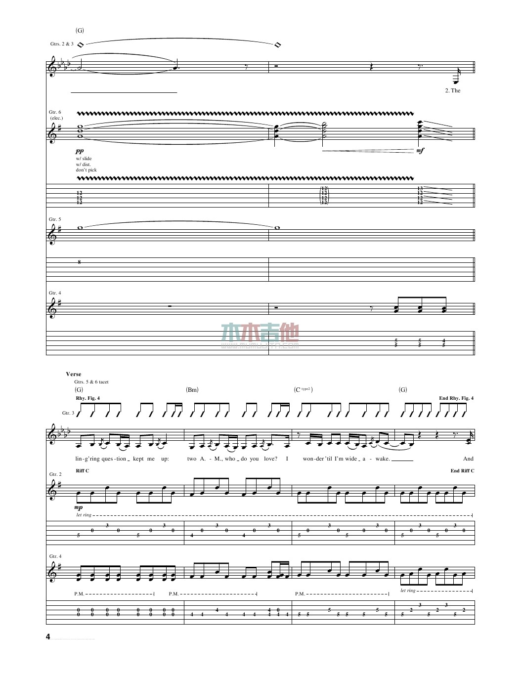 enchanted吉他六线谱 TaylorSwift 木木吉他 