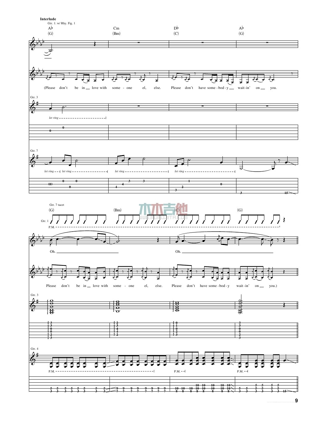enchanted吉他六线谱 TaylorSwift 木木吉他 