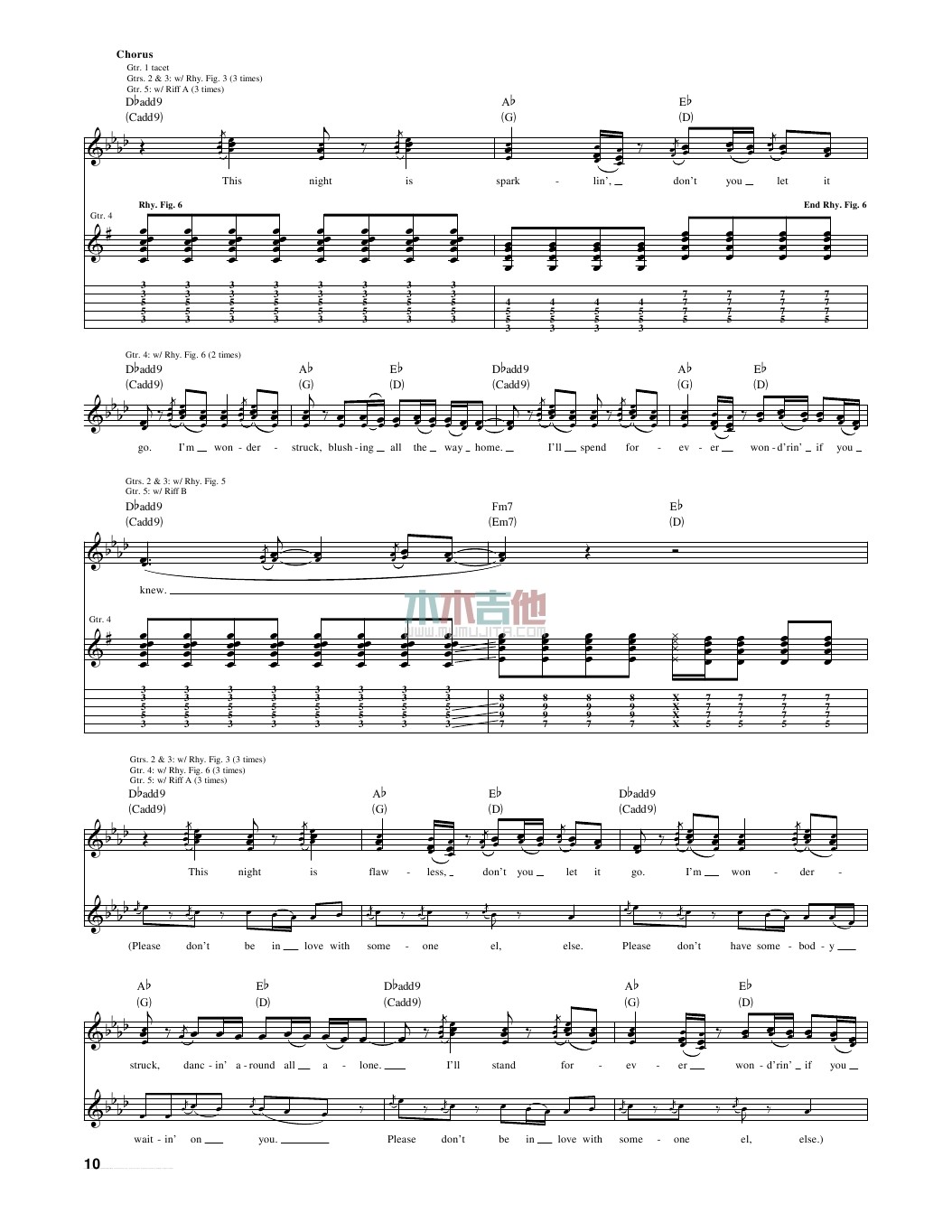 enchanted吉他六线谱 TaylorSwift 木木吉他 
