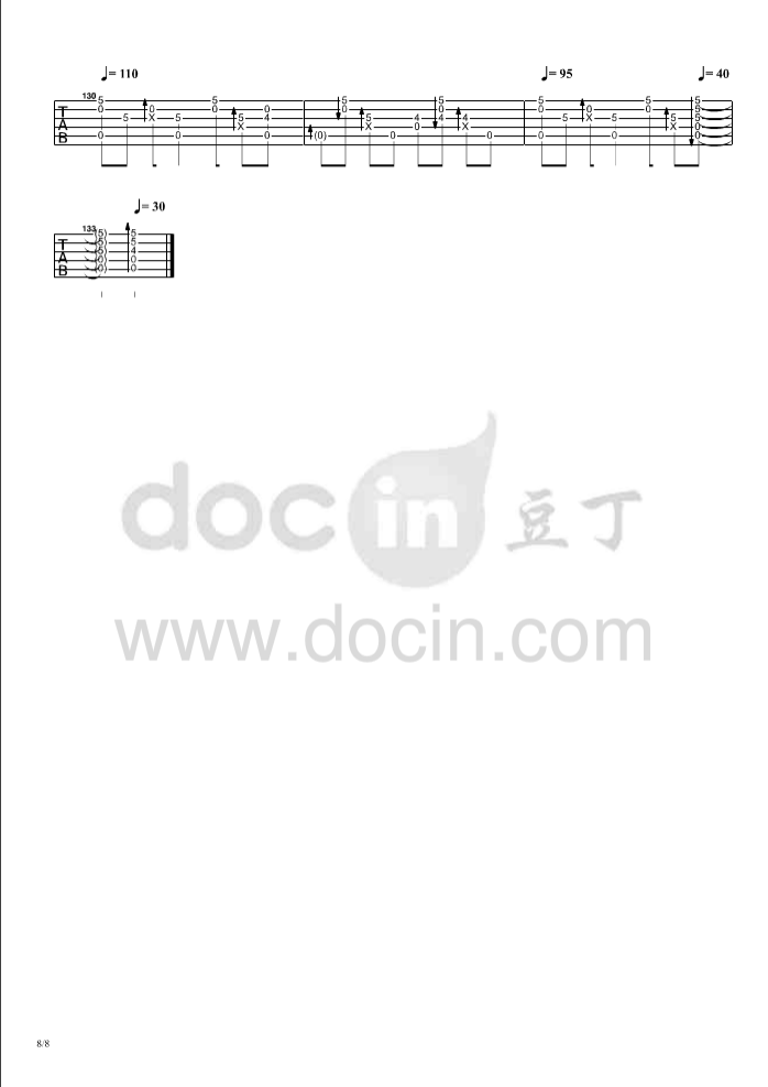 for you吉他六线谱 郑成河 foryou独奏谱D调六线谱 豆丁网编配 豆丁网 调 foryou