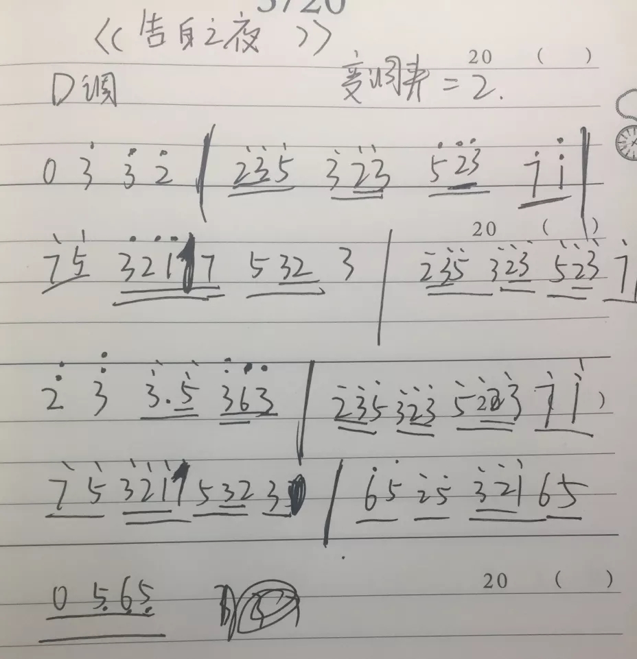告白之夜吉他六线谱 