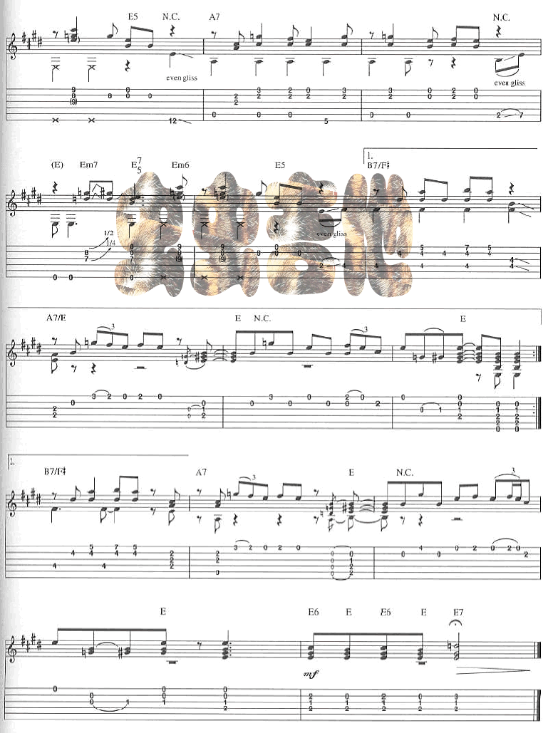 hey hey吉他六线谱 EricClapton heyhey独奏谱原调六线谱 虫虫吉他编 虫虫吉他 调 heyhey