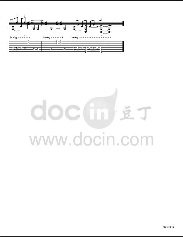 irony吉他六线谱 郑成河 irony独奏谱D调六线谱 豆丁网编配  豆丁网 调 