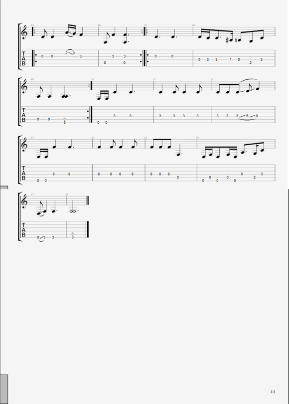 酒狂吉他六线谱 古典名曲 网络转载 原调