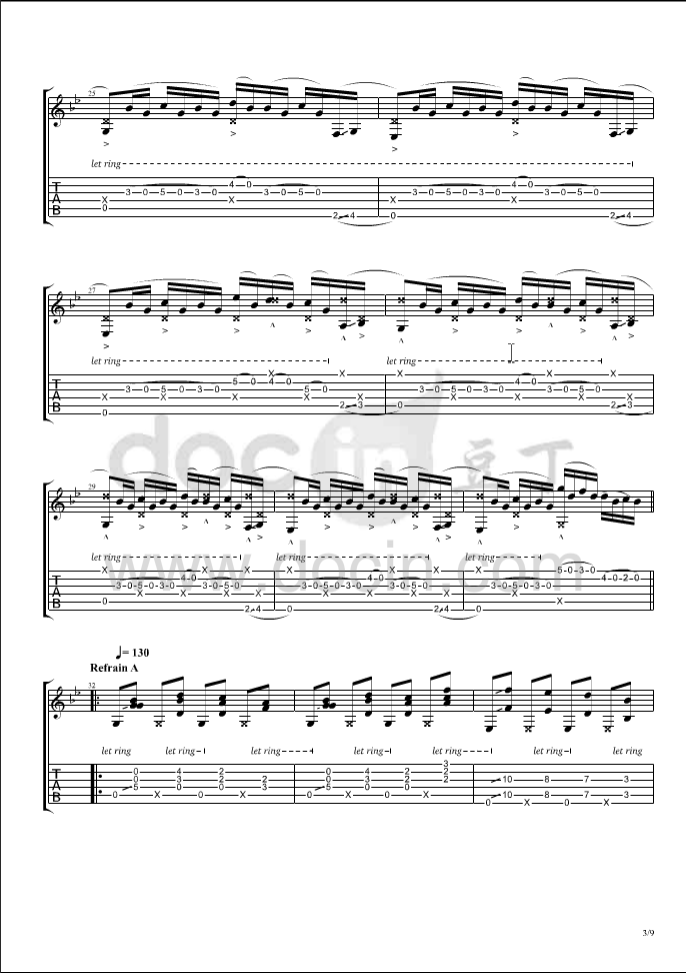memories吉他六线谱 Tobias Rauscher memories独奏谱原调六线谱 豆丁网 豆丁网 调
