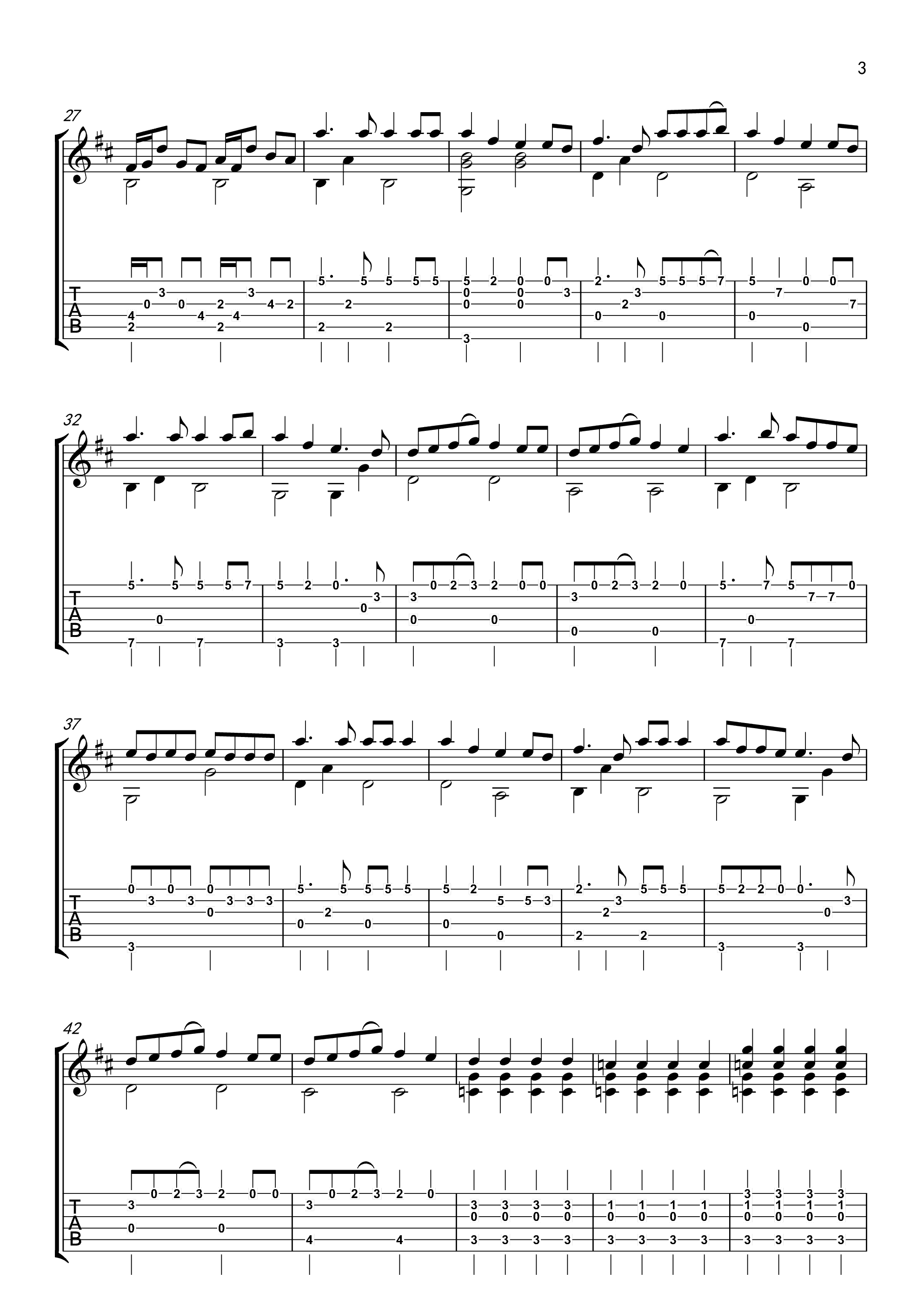 梦灯笼吉他六线谱 RADWIMPS 梦灯笼独奏谱原调六线谱 超清版 RADW 你的名字 调