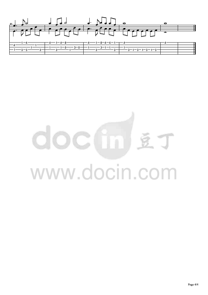 莫失莫忘吉他六线谱 麦振鸿 莫失莫忘独奏谱原调六线谱 豆丁网编配 麦 豆丁网 调