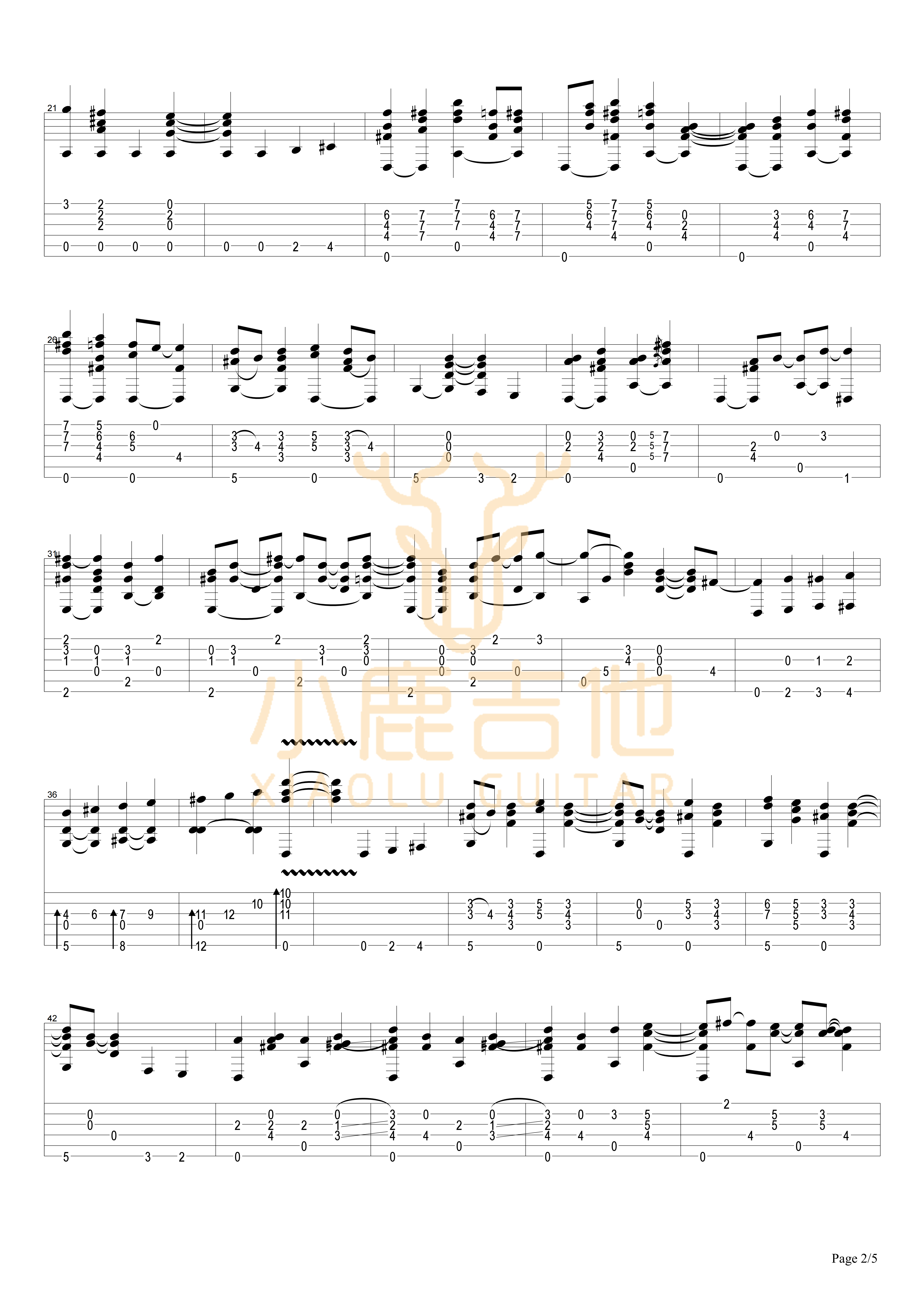 struttin吉他六线谱 TommyEmmanuel 小鹿吉他